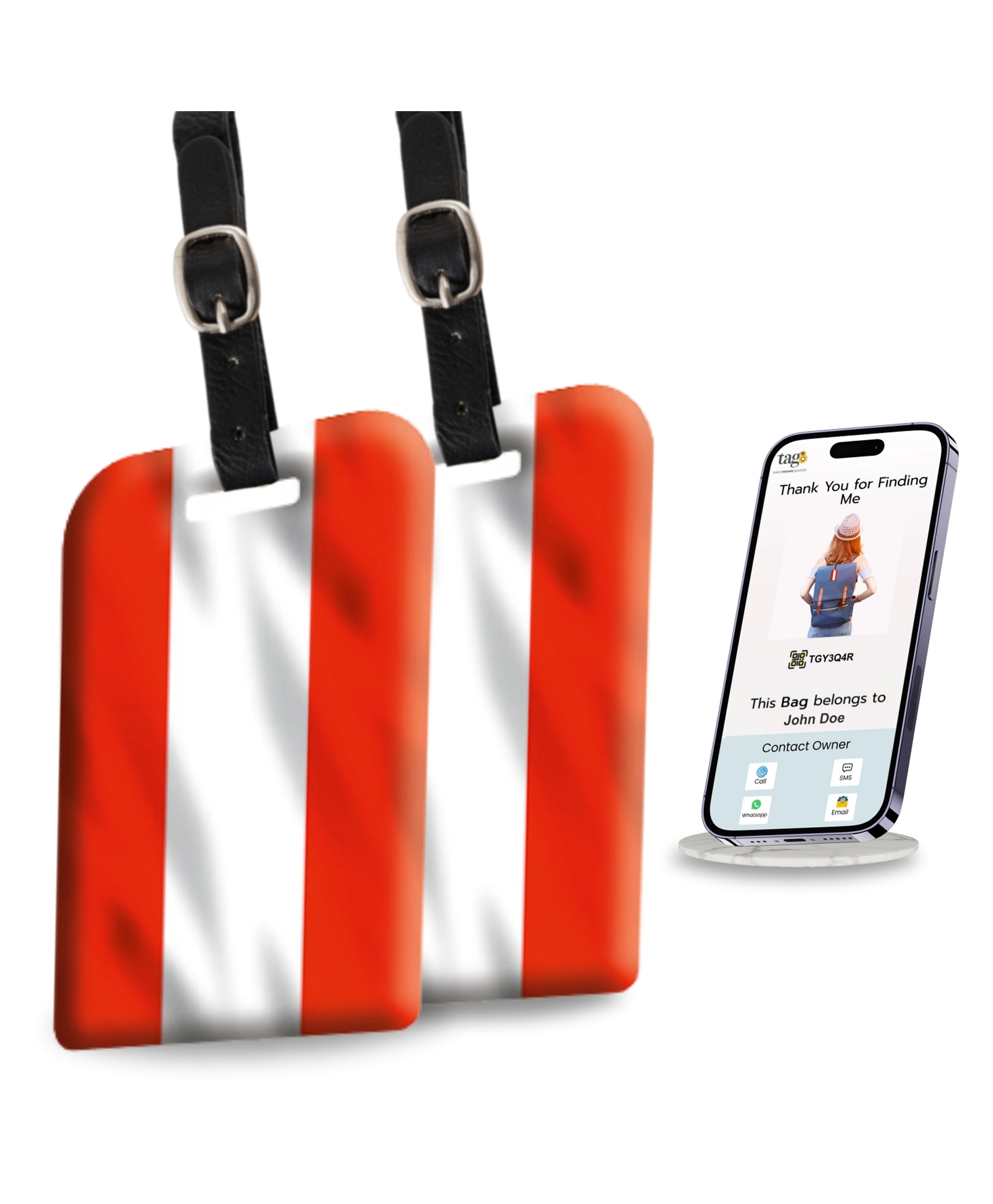 tag8 Austria Flag Smart Luggage tag |Trendy Luggage tag ID Identification | Suitcase Tag | Fashionable Digital Name tag | Airline Compliant, SITA World Tracer Code Enabled | Gift idea, [Pack 2]-picture-39