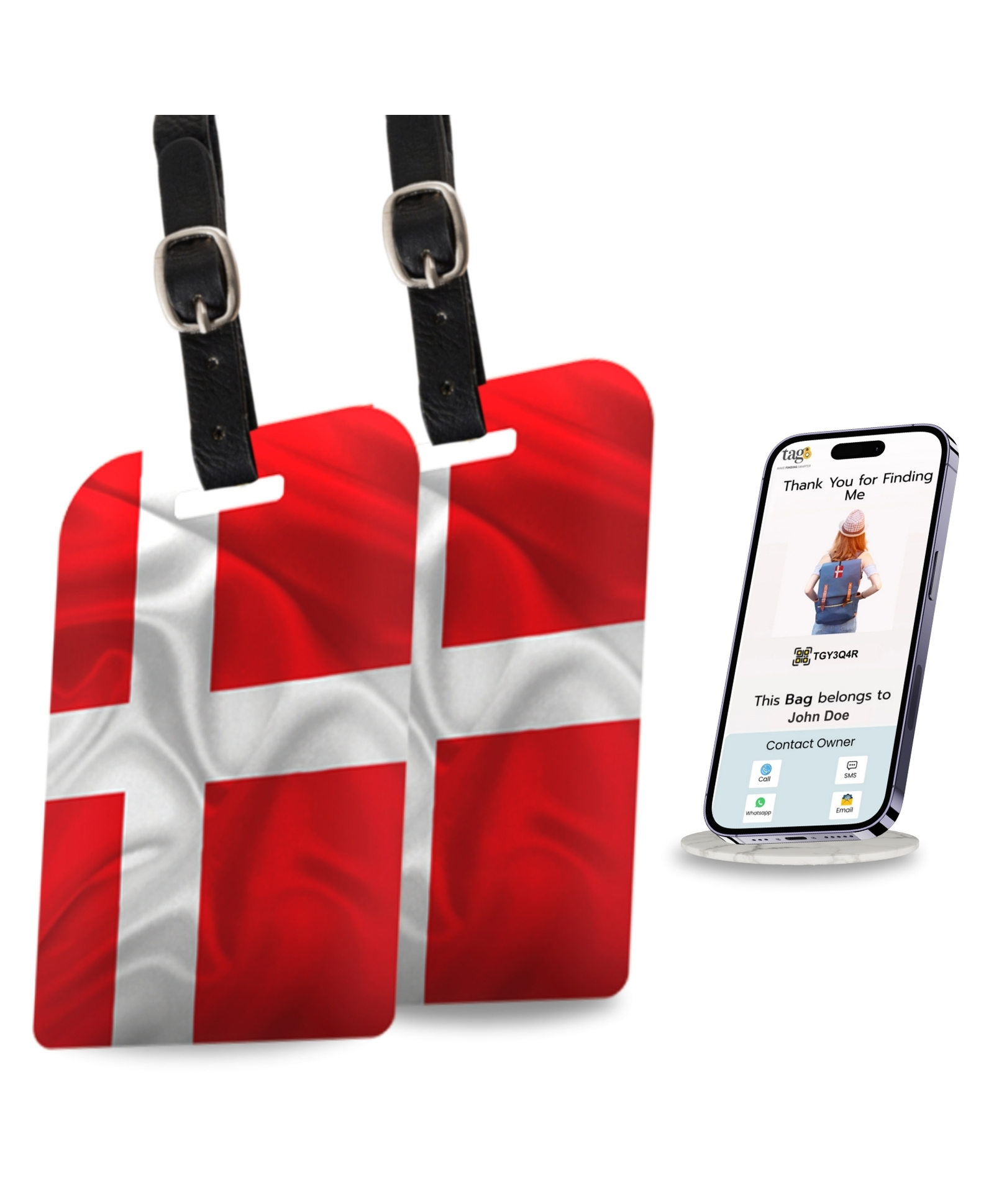 tag8 Brazil Smart Bag Tag | Trendy Luggage ID with National Flag Theme | Fashionable Digital Name Tag | Airline Compliant, SITA World Tracer Enabled | Travel Gift | Pack of 2-image-47