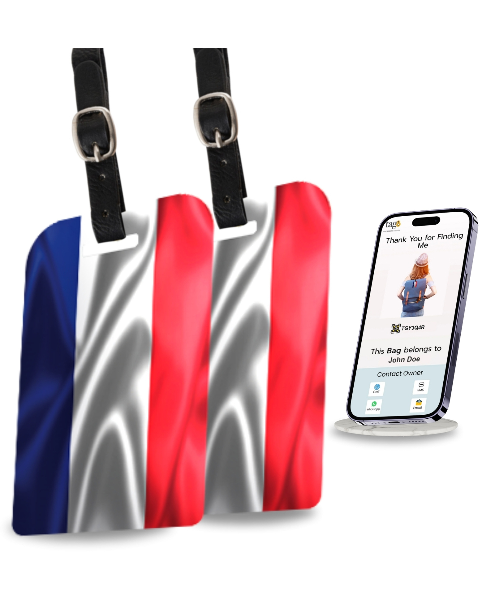 tag8 London Smart Bag tag |Trendy Luggage tag ID Fashionable Digital Name tag | Airline Compliant, SITA World Tracer Code Enabled | Travel Gift idea, Collectible, [Pack 2]-picture-35