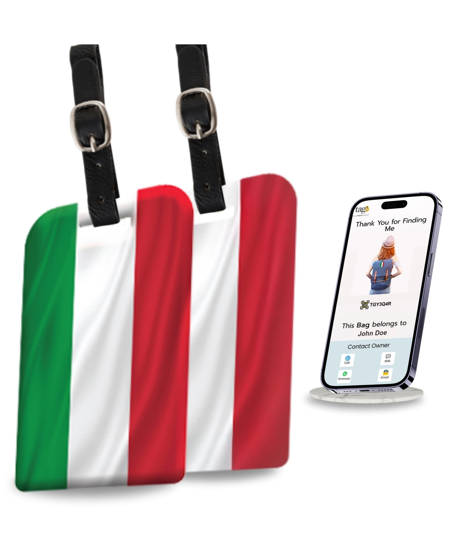 tag8 Paris Smart Bag tag |Trendy Luggage tag ID Fashionable Digital Name tag | Airline Compliant, SITA World Tracer Code Enabled | Travel Gift idea, Collectible, [Pack 2]-picture-11