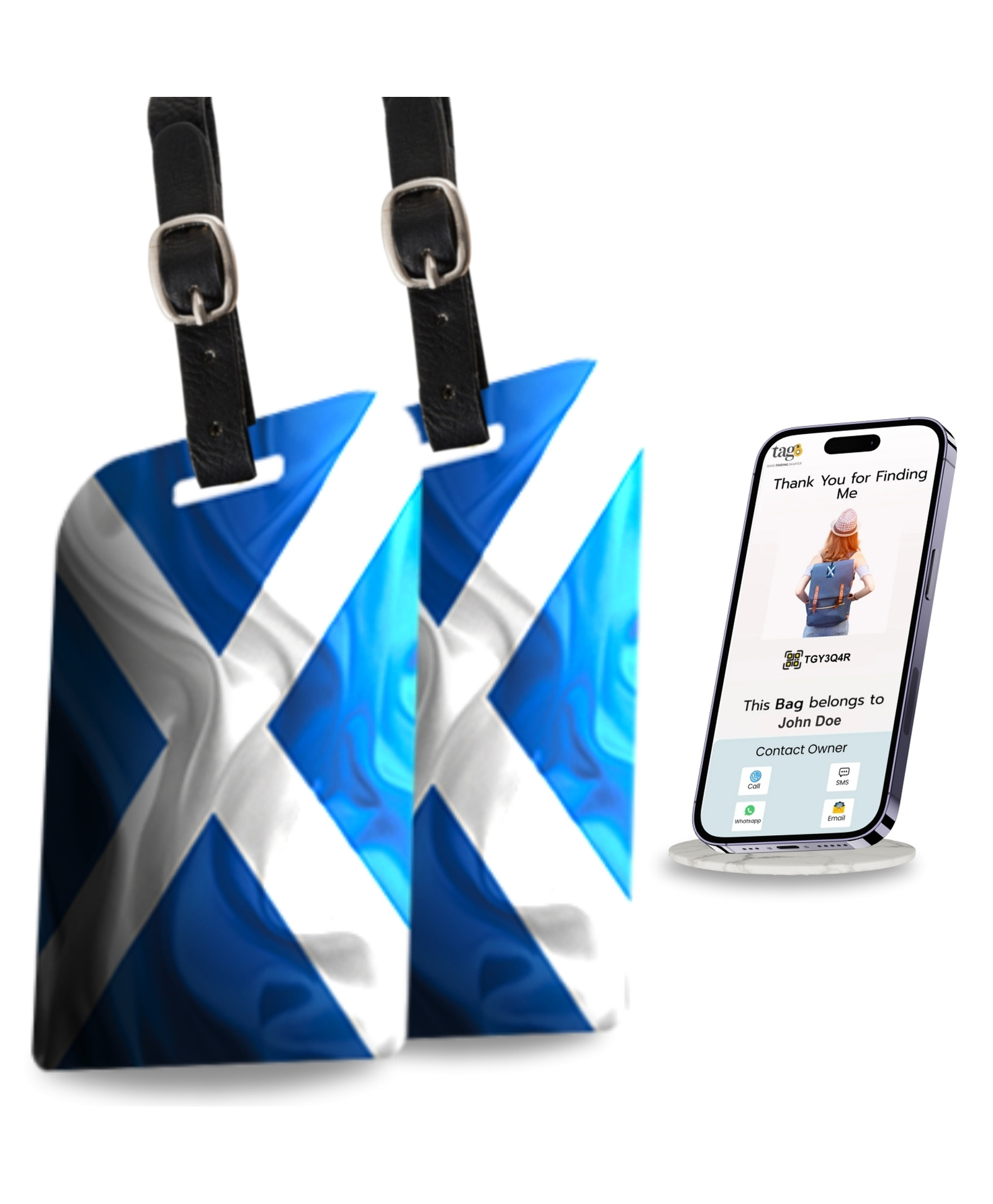 tag8 Los Angeles Smart Bag tag |Trendy Luggage tag ID Fashionable Digital Name tag | Airline Compliant, SITA World Tracer Code Enabled | Travel Gift idea, Collectible, [Pack 2]-picture-33