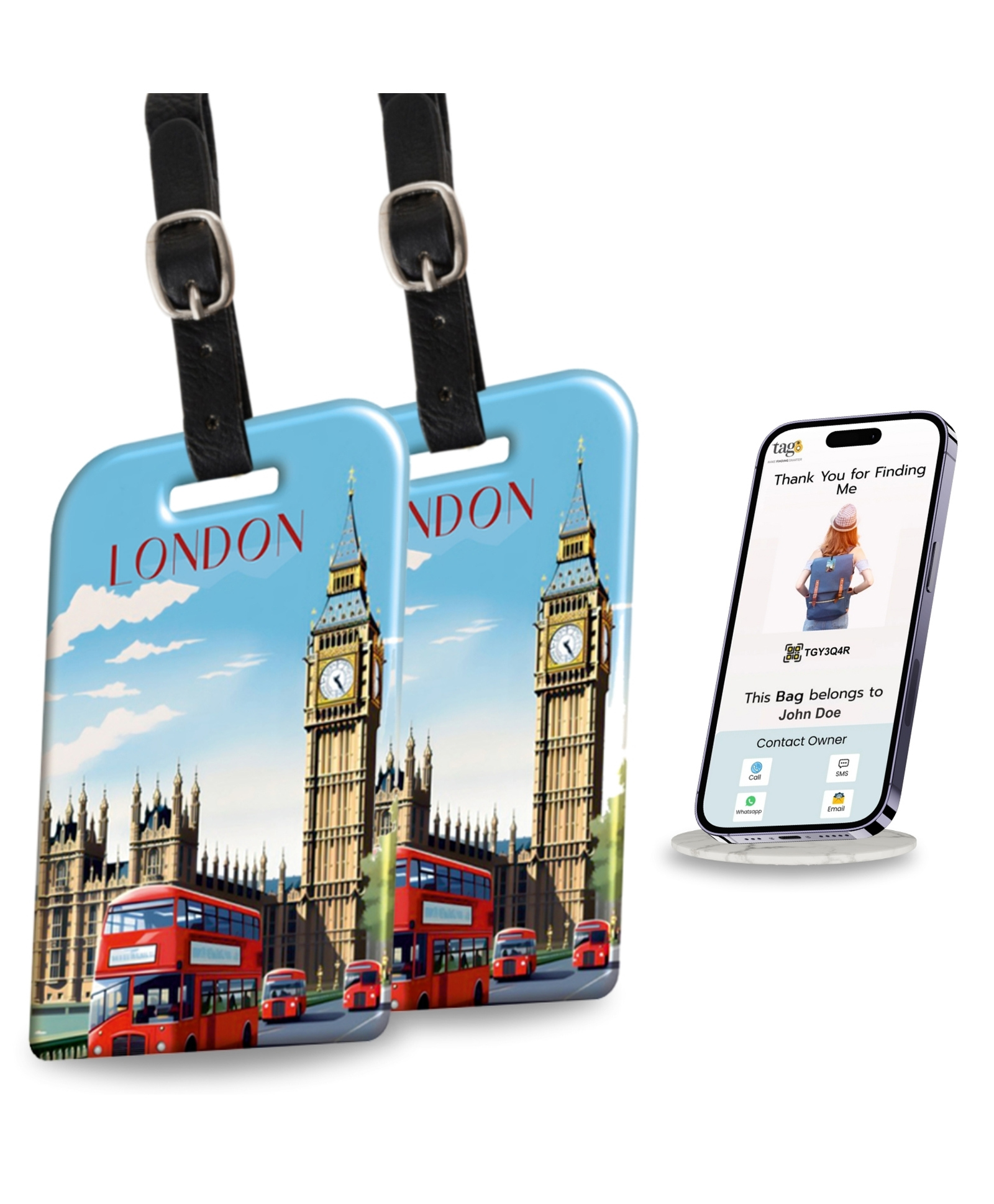 tag8 London Smart Bag tag |Trendy Luggage tag ID Fashionable Digital Name tag | Airline Compliant, SITA World Tracer Code Enabled | Travel Gift idea, Collectible-picture-15