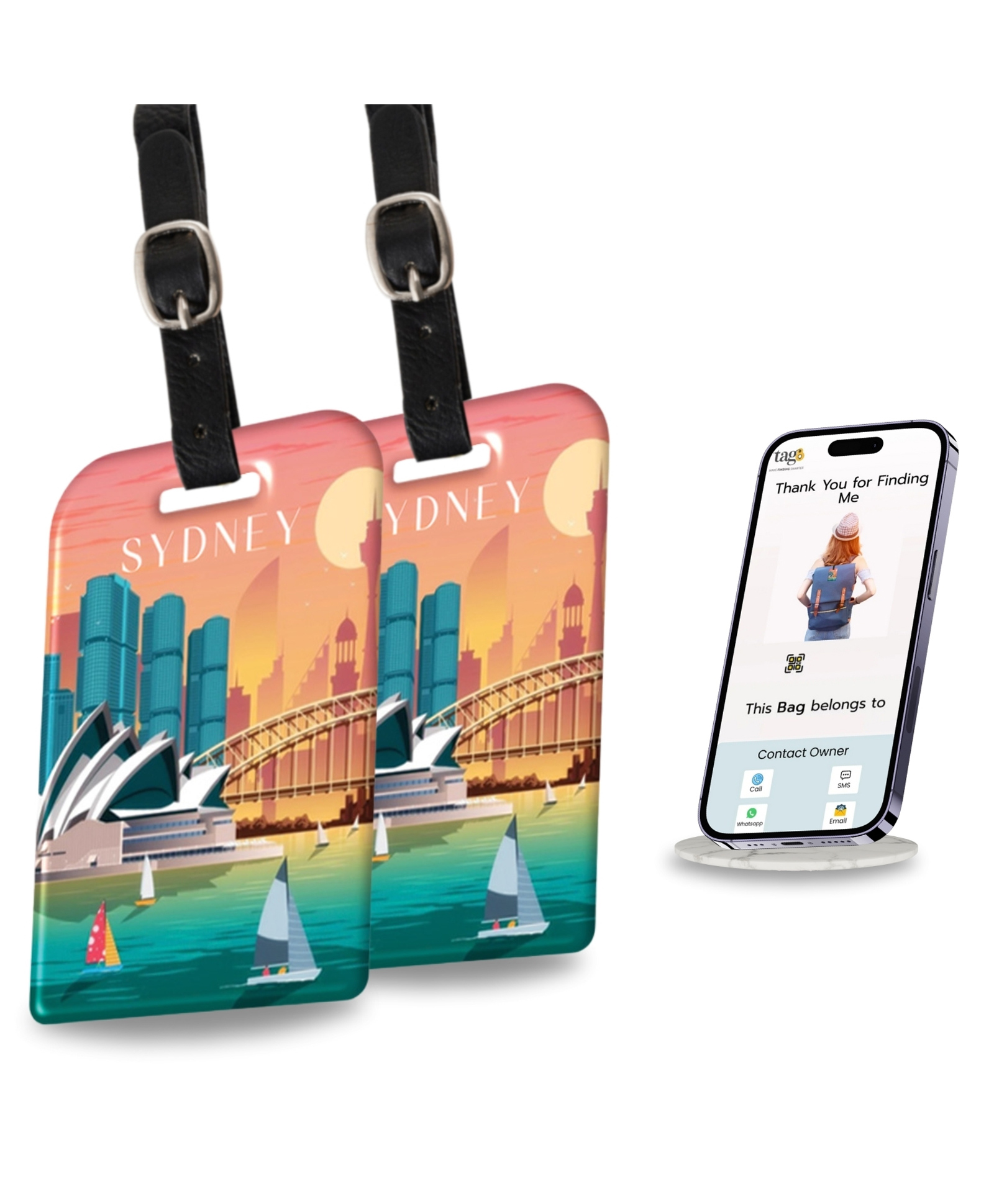 tag8 Sydney Smart Bag tag |Trendy Luggage tag ID Fashionable Digital Name tag | Airline Compliant, SITA World Tracer Code Enabled | Travel Gift idea, Collectible-picture-28