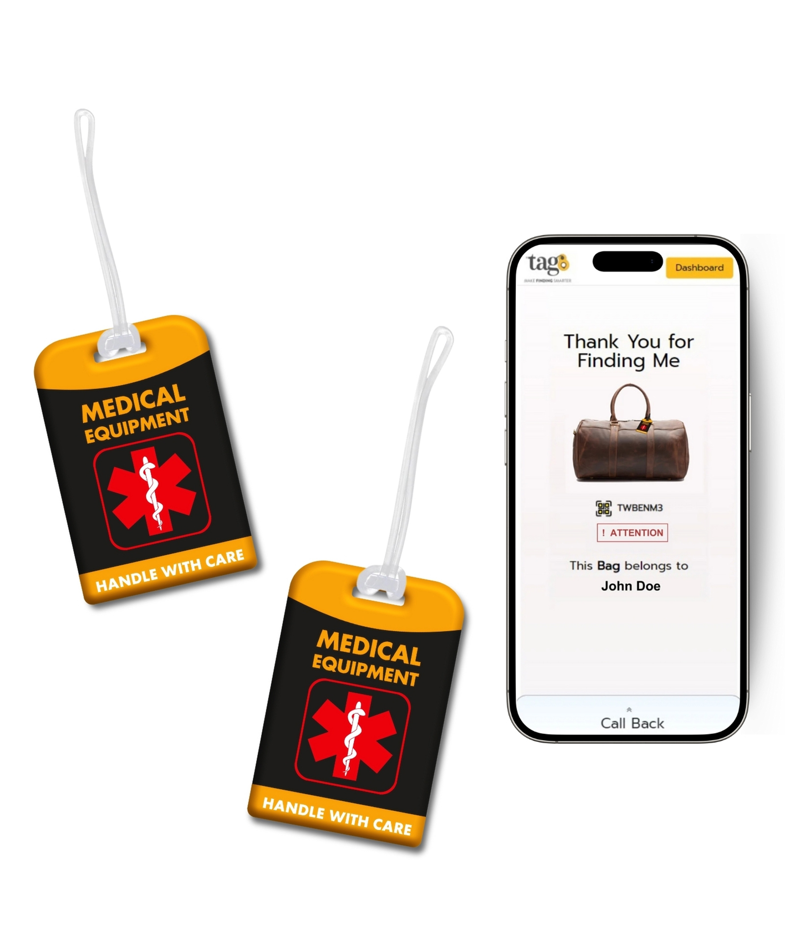 tag8 Medical Equipment Smart Luggage Tag ID |Bag Tag for Respiratory Devices, CPAP, Surgical Equipment, Medical Device | Airline Compliant | SITA World Tracer Code Enabled | Gift idea-picture-20