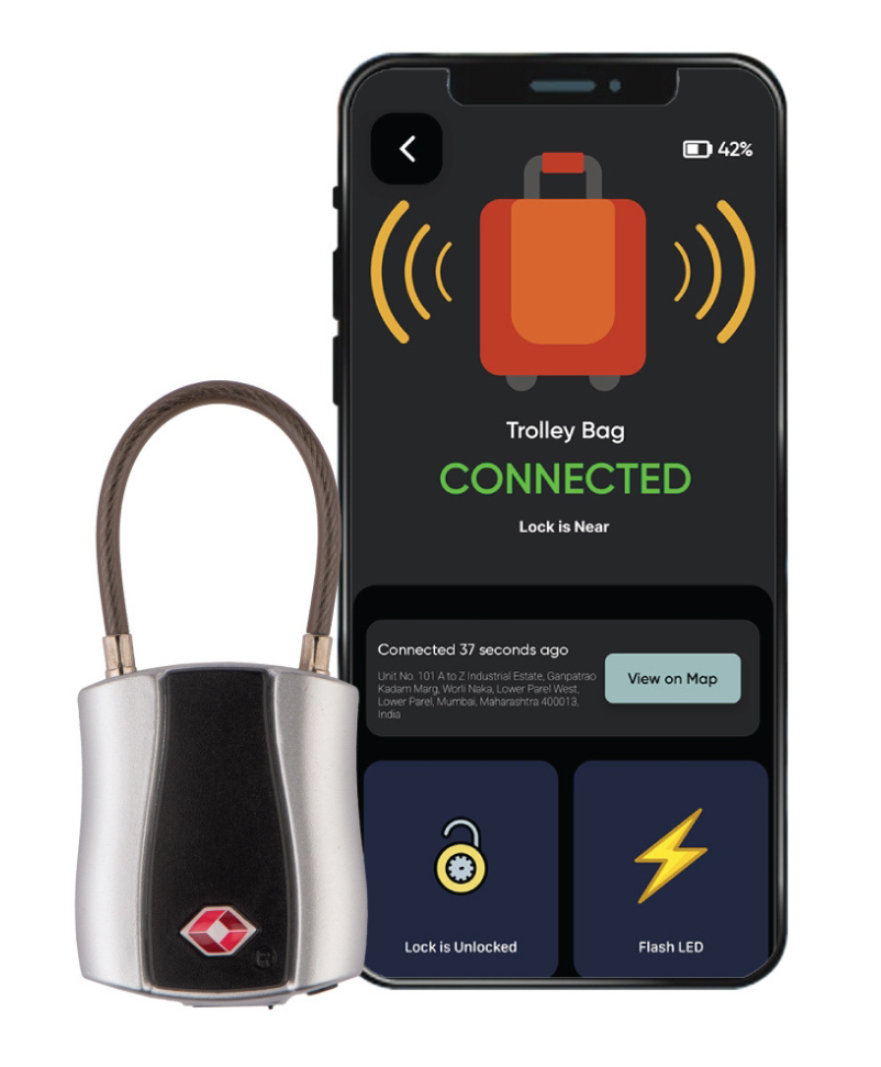 tag8 Dolphin Bluetooth Smart Padlock (Pack,1) , Bag, Luggage & Suitcase Lock with Alarm, TSA,Compliant Suitcase & Locker Lock, Keyless & Code,Less, Unlock Via Phone App, Silver-image-35