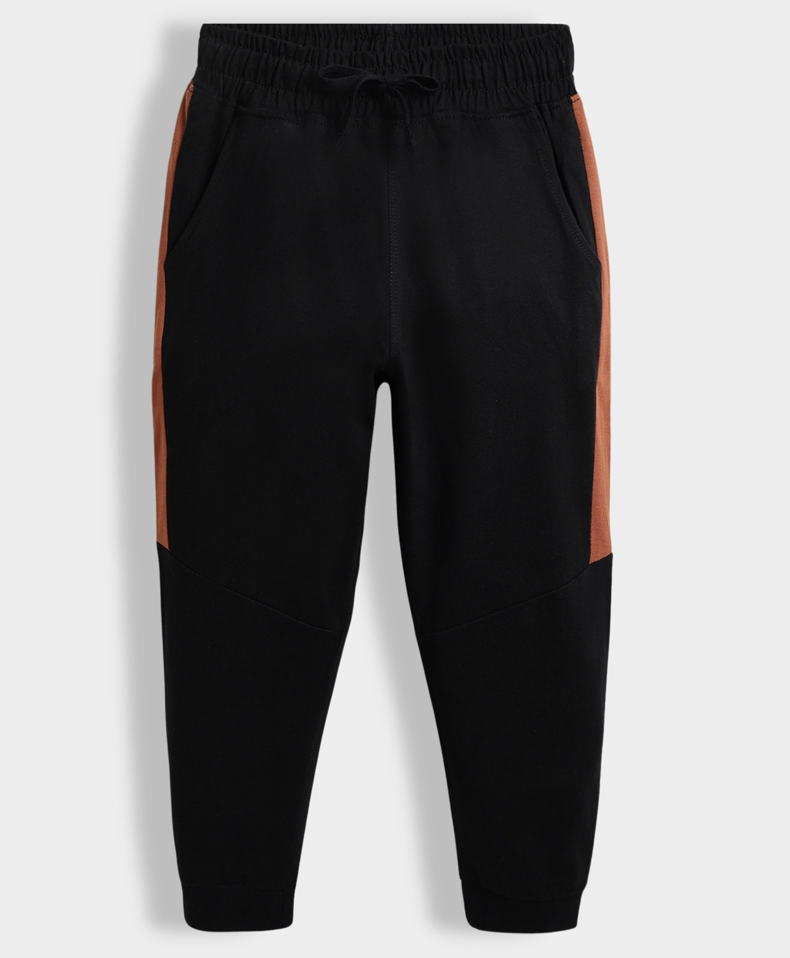 Orange Sugar 100% Cotton Knit Side Taped Joggers - Black-picture-21