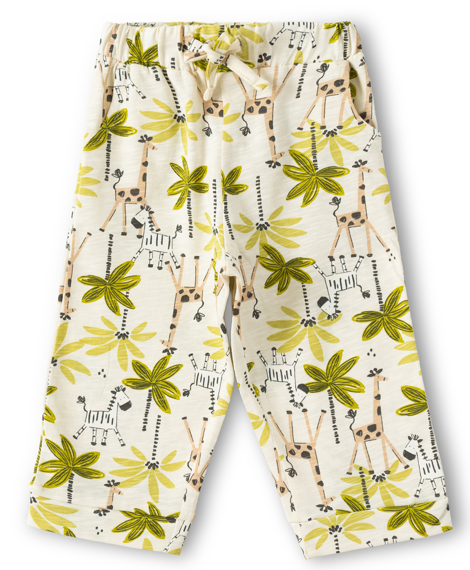 JusCubs Cotton Knit Giraffe & Zebras Printed Pajamas - White-image-6