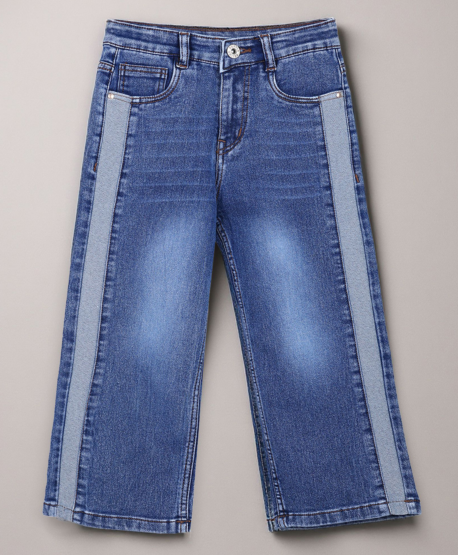 PURPLE UNITED KIDS Denim Woven Mild Washed Jeans - Mid Blue-picture-14