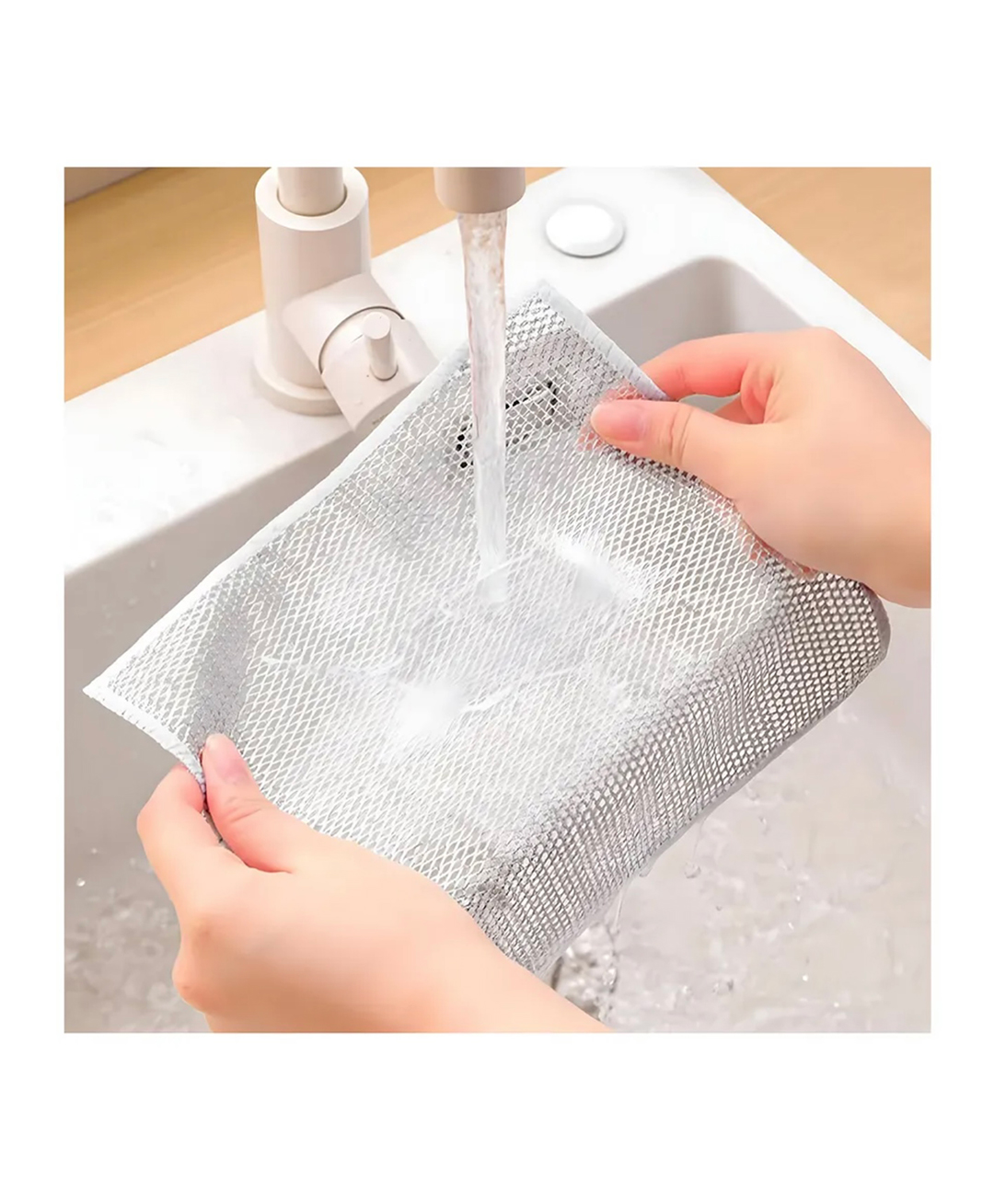 ARCADE TOYS Scratch Wire Dishcloth, Multipurpose Wire Dishwashing Rags for Wet and Dry, Wire Cleaning Cloths, Non-Scratch Wire Dishcloth, Silver Wire Mesh Knit Cleaning Cloth-SET OF 20 -COLOR MAY VARY-picture-39