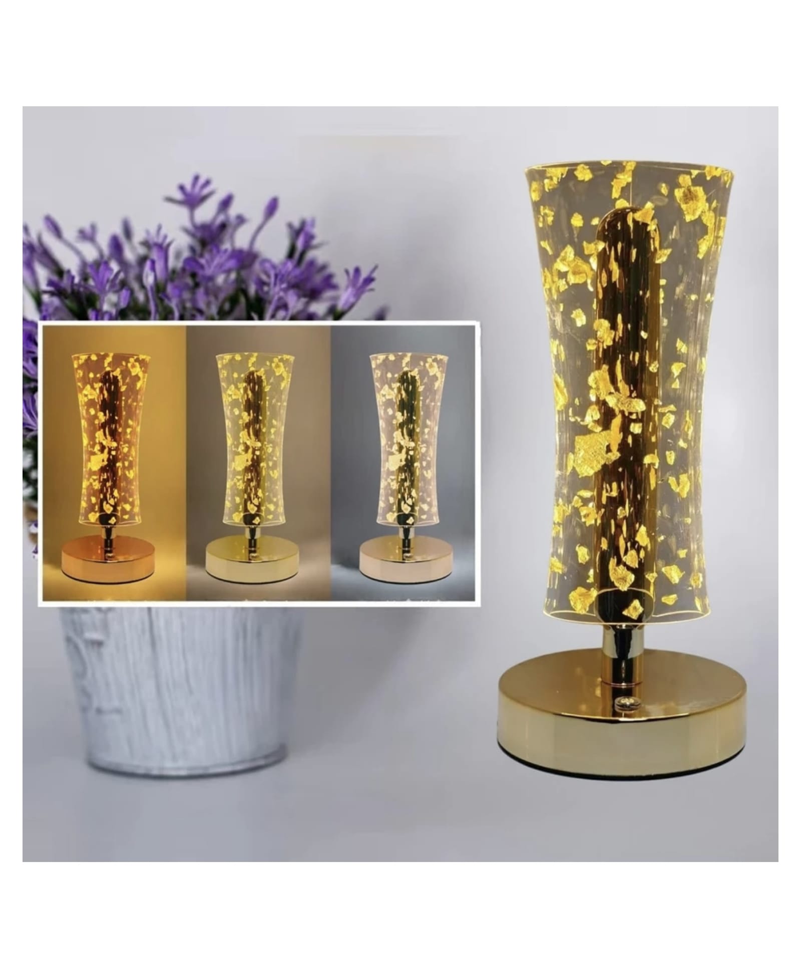 ARCADE TOYS Modern Crystal Table Lamp with Touch Control and USB Charging Port Elegant Bedside Nightstand Light for Bedroom Living Room Office Home Decor 1 Pc - MULTICOLOUR-picture-11
