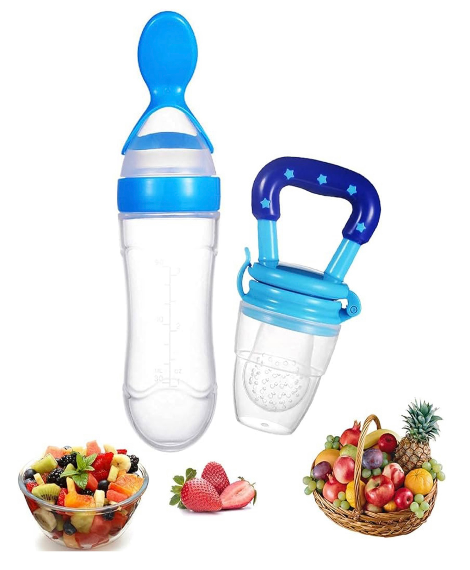 ARCADE TOYS Infant Squeezy Silicone Spoon FoodFeeder and Fruit Pacifier-Multicolour-image-17