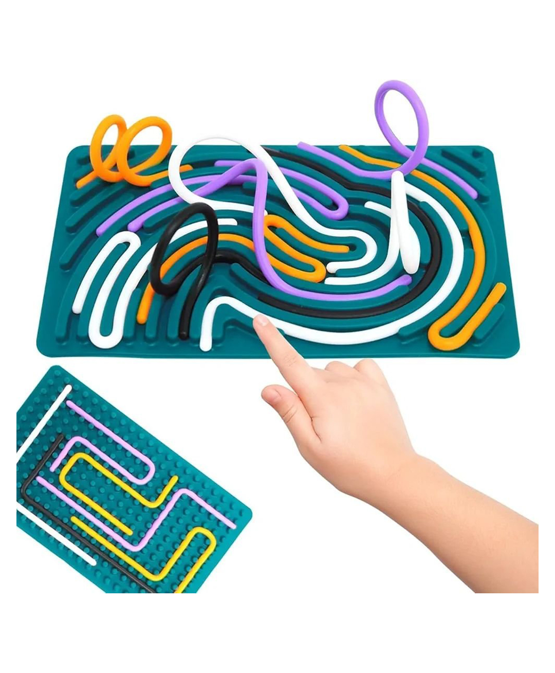 ADKD Montessori Silicone Tracing Board Toy for Kids | Sensory Finger Tracing Learning Toy | Early Education Fine Motor Skills & Pre-Writing Practice Board (Multicolor)-image-15