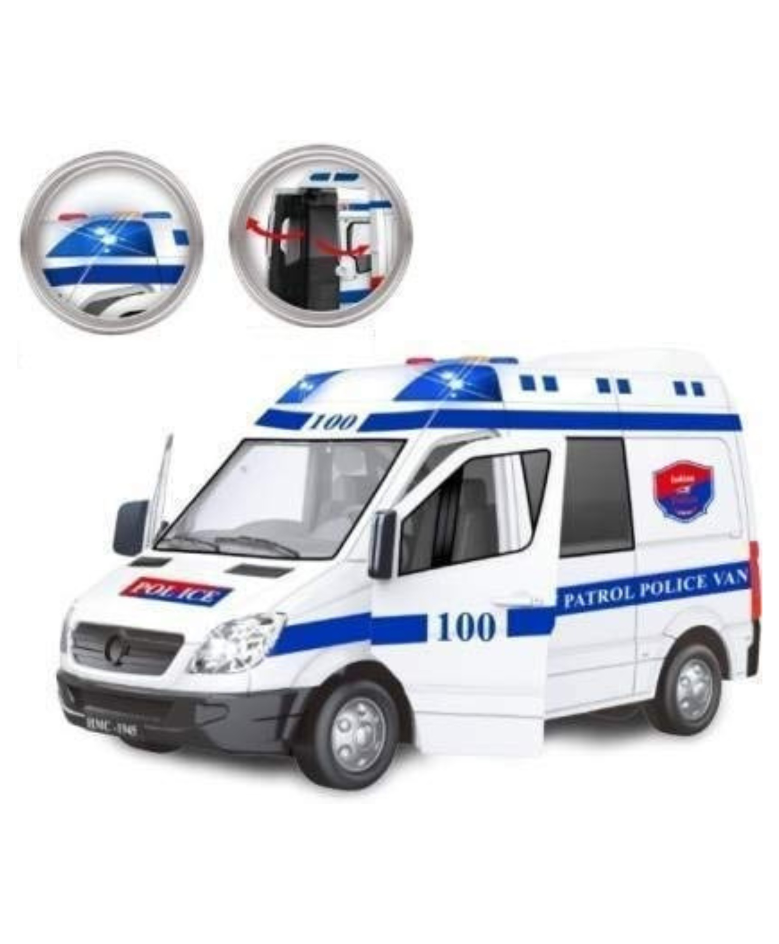 Lumo Brilliant Toys Police Van Toy for Kids With Lights & Siren, Sound City Patrol Van, Friction Power Toy for Kids - Multicolor-picture-21