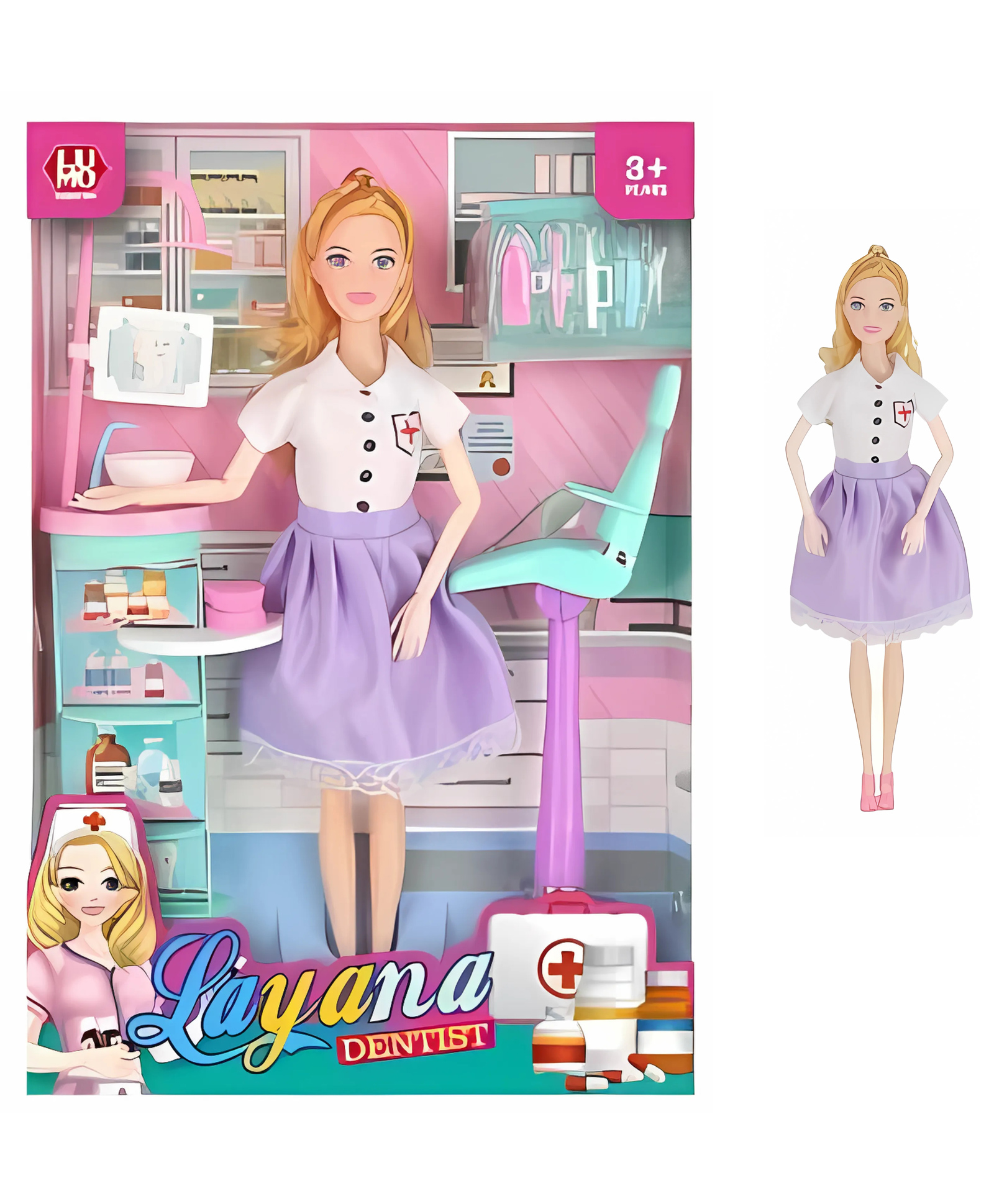 Lumo Brilliant Toys Layana Dentist Doll Set for Kids, Interactive Dental Playset With Accessories Fun Entertainment Role-Play Kids Toys - Multicolor - Height 32 cm-image-43