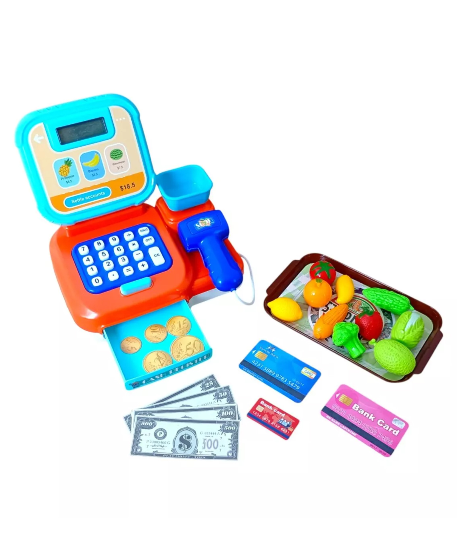 Lumo Brilliant Toys Shopping Time Cash Register Set Toys For Kids, Fun Entertainment Kids Development All-in-1 Cash Register Role & Pretend Play Toy for Kids - Multicolor-picture-24