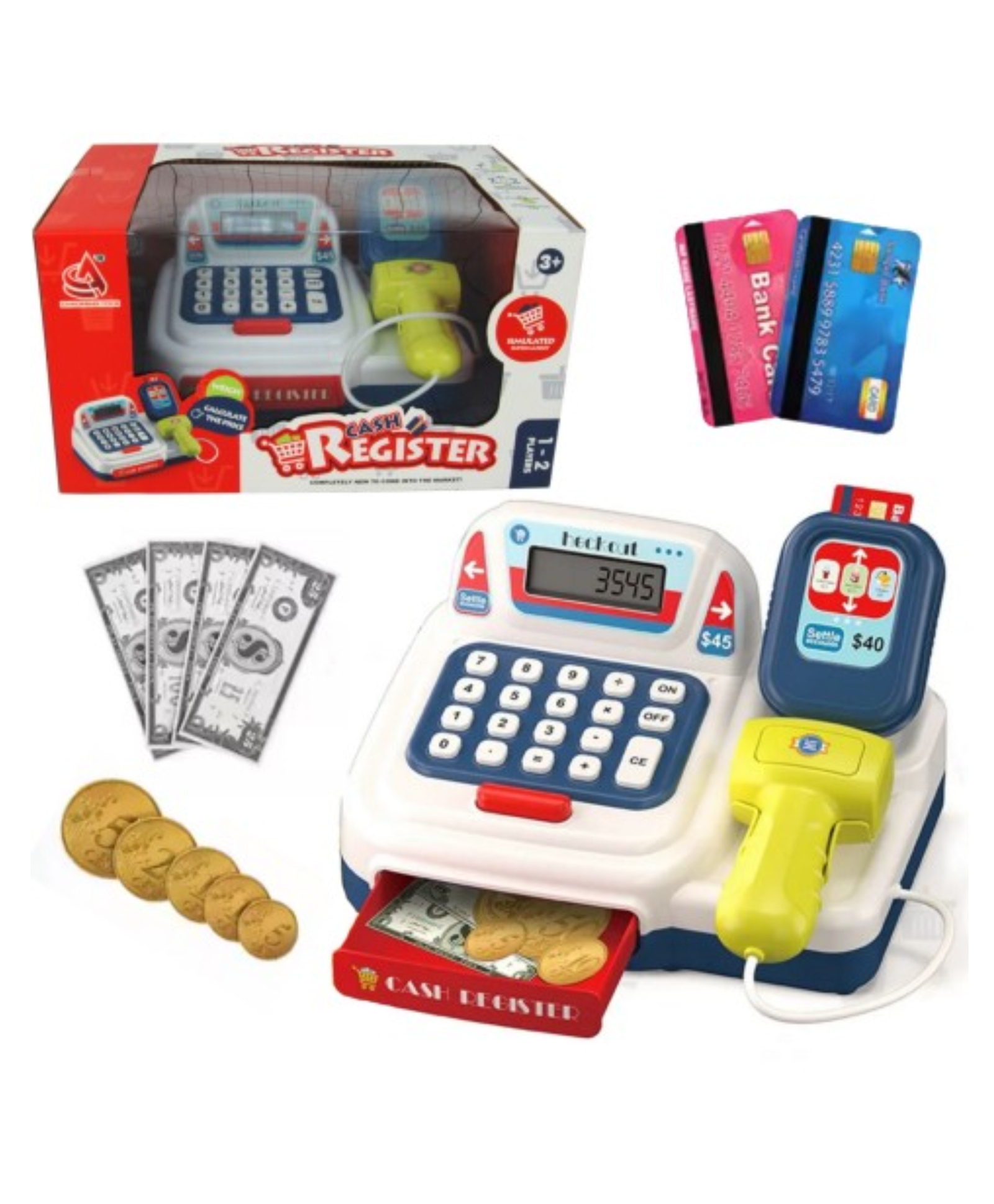 Lumo Brilliant Toys Shopping Time Cash Register Set Toys For Kids, Fun Entertainment Kids Development All-in-1 Cash Register Role & Pretend Play Toy for Kids - Multicolor-picture-26