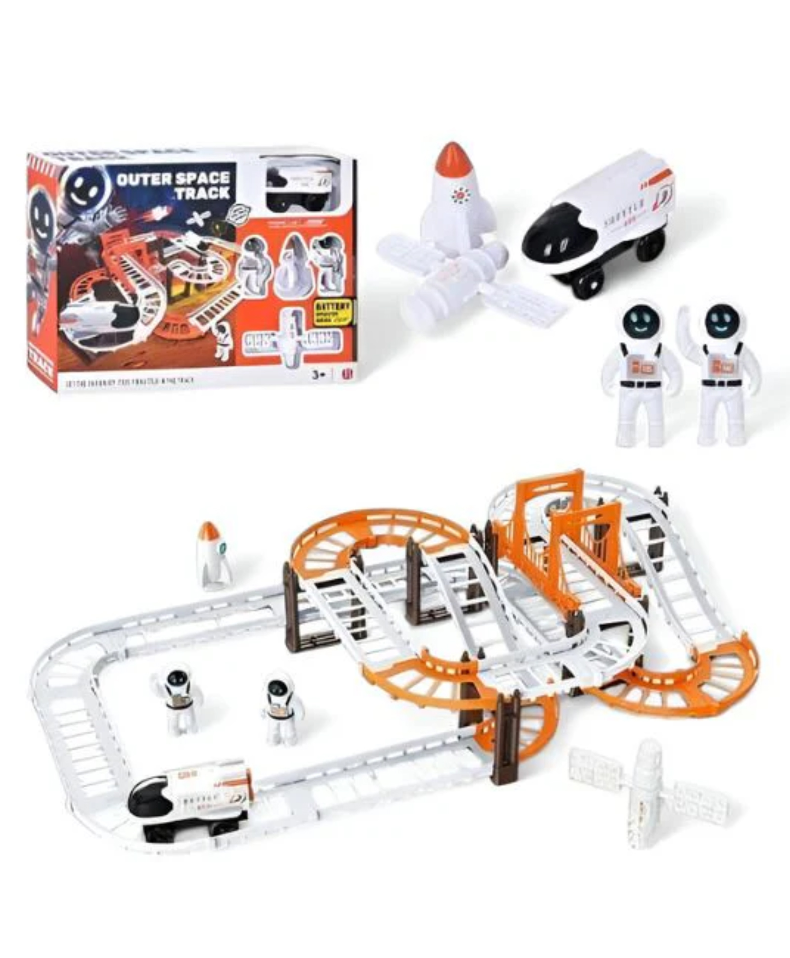 Lumo Brilliant Toys DIY Outer Space Rocket Car Track Toys For Kids With Astronaut Figures Racing, Fun Entertainment Educational Kids Toys - Multicolor-image-24