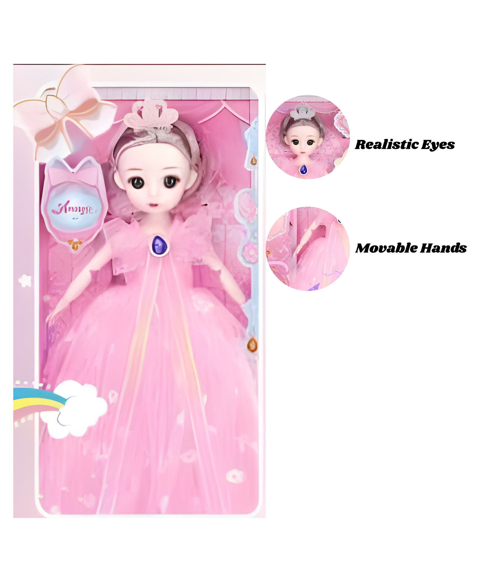Lumo Brilliant Toys Anaya Doll Toy Set For Girls, Princess Doll With Accessories for Girls Fun Entertainment Roll Play Doll Toys - Height 36.7 cm-image-2