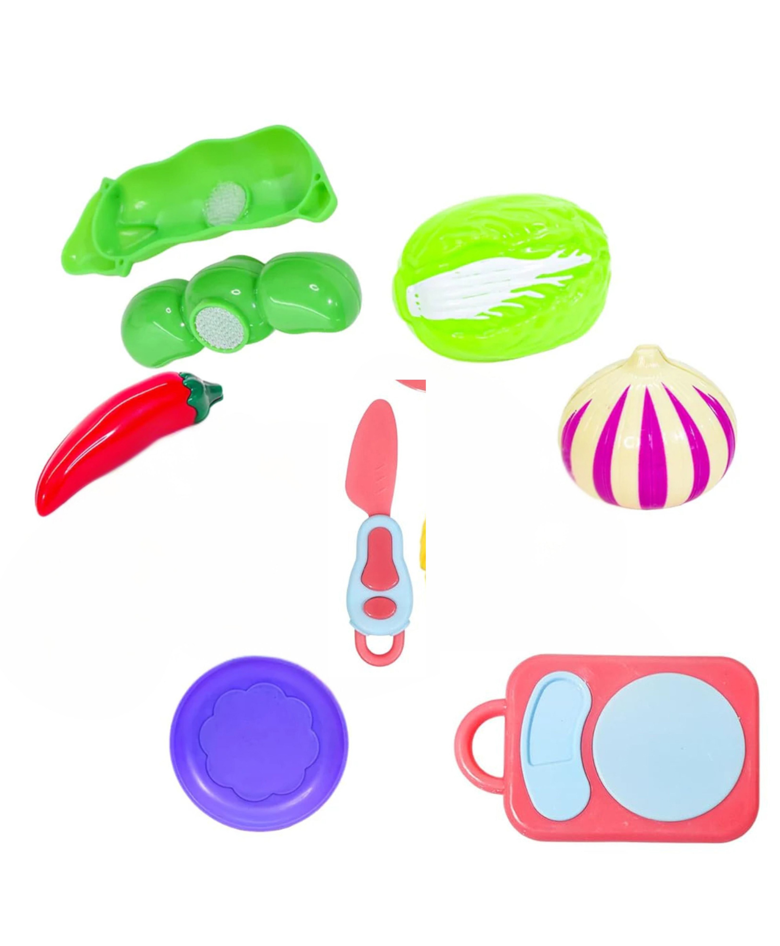 Lumo Brilliant Toys Cut N Fun Vegetable Frenzy Toy Set For Kids, Fun Educational Pretend Play Kitchen Food Toys for Kids 8 Pieces - Multicolor-picture-14