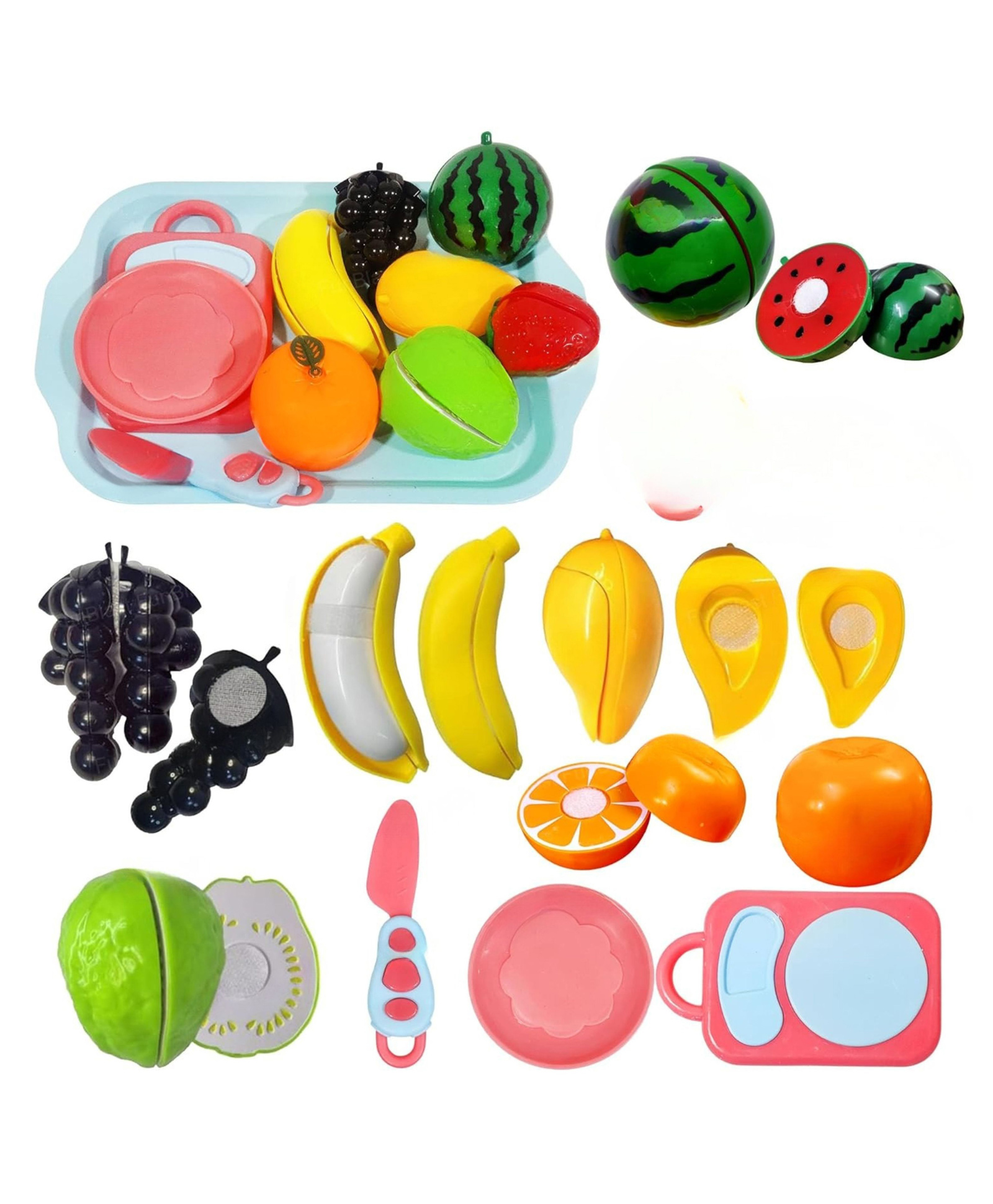 Lumo Brilliant Toys Cut N Fun Fruit Frenzy Toy Set For Kids, Fun Educational Pretend Play Kitchen Food Toys for Kids 7 Pieces - Multicolor-picture-15