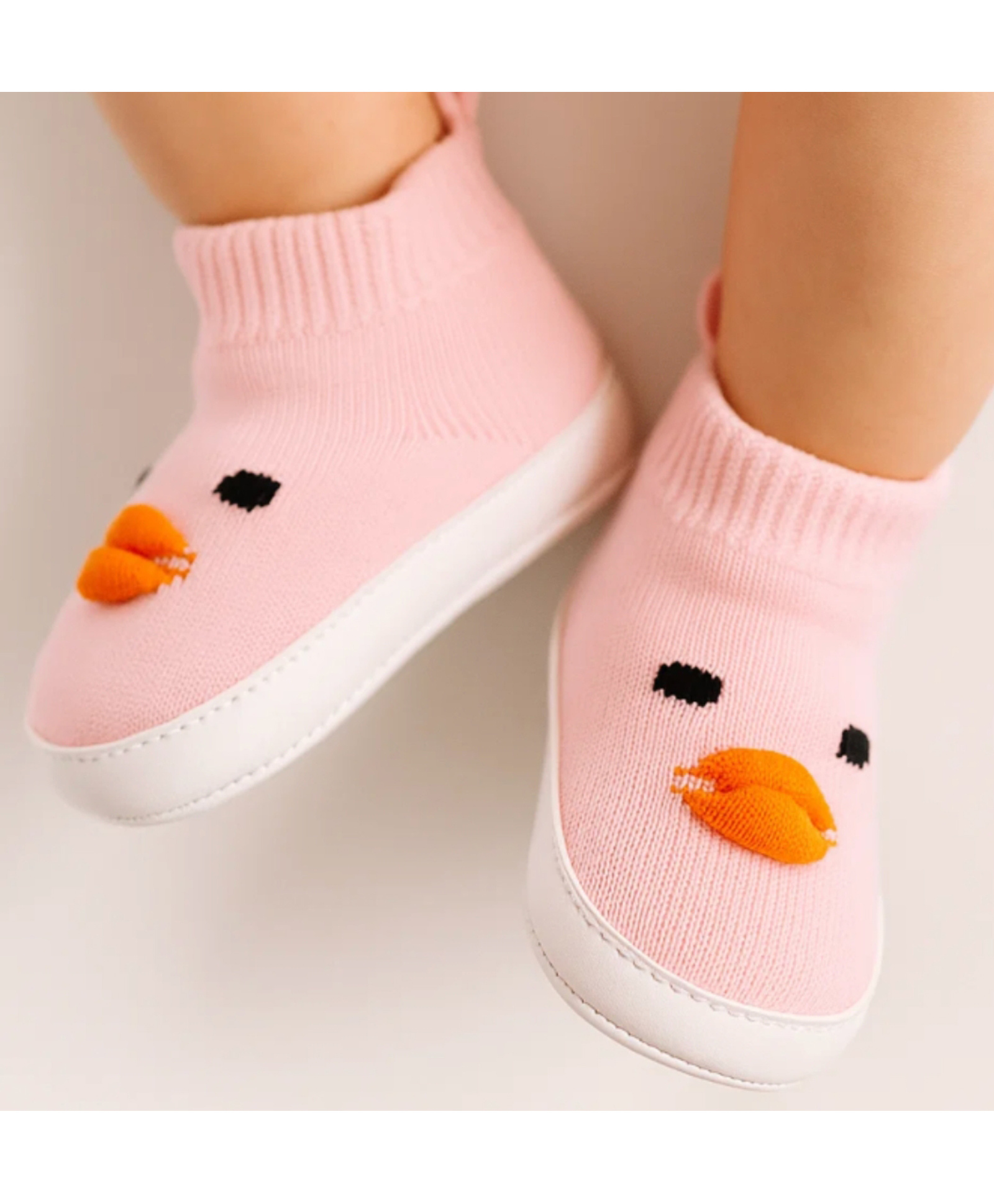 Neska Moda Mesh Detailed Bird Face Applique Detailed Slip On Closure Booties - Pink-picture-29