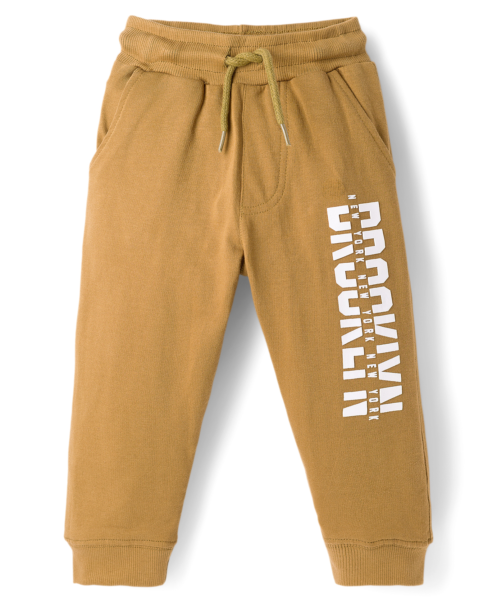 Taeko Looper Knit Full Length Lounge Pant With Text Print - Khaki-picture-11