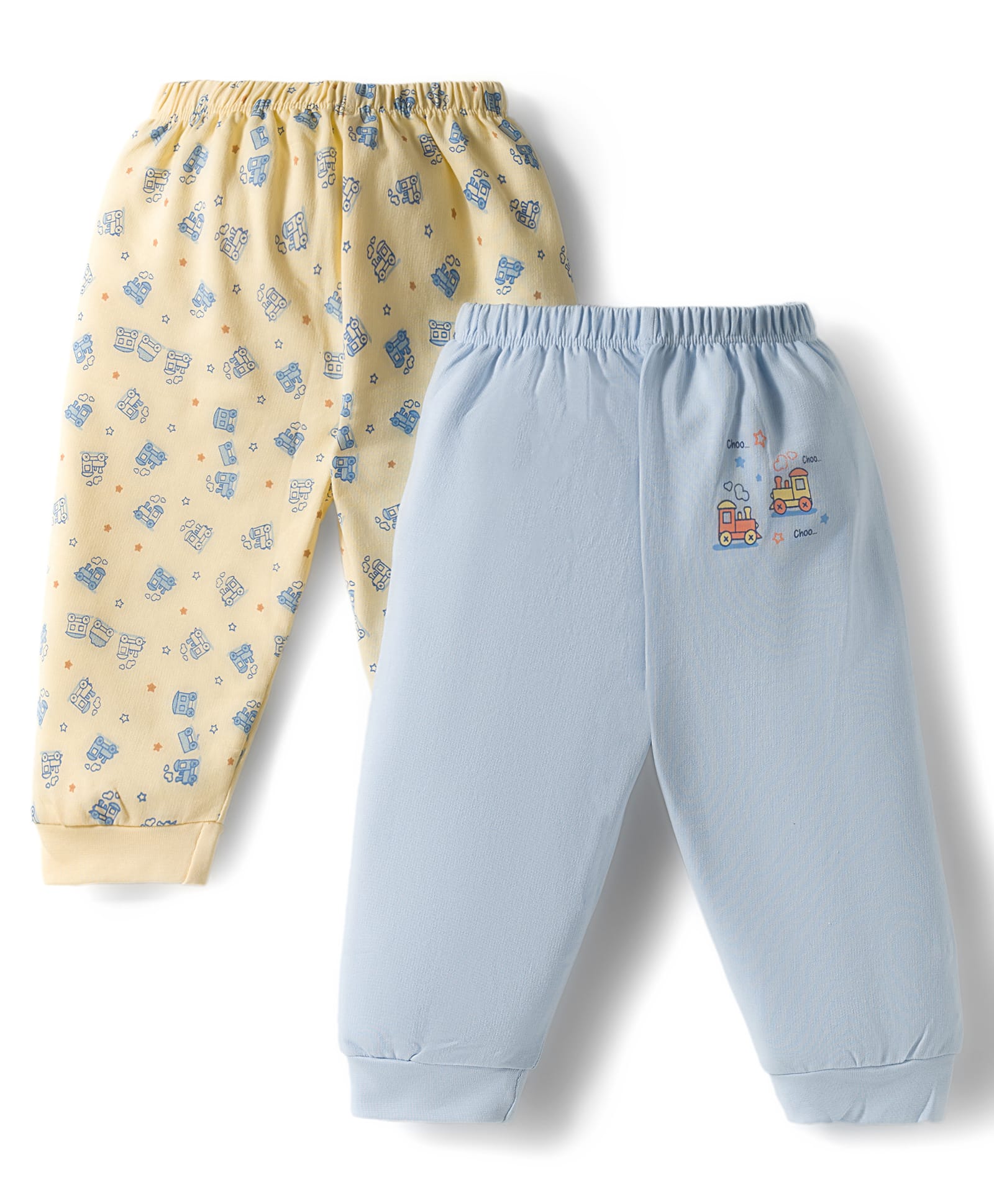 Tango Looper Knit Full Length Lounge Pants with Vehicle Print Pack of 2 - Light Blue & Yellow-picture-28