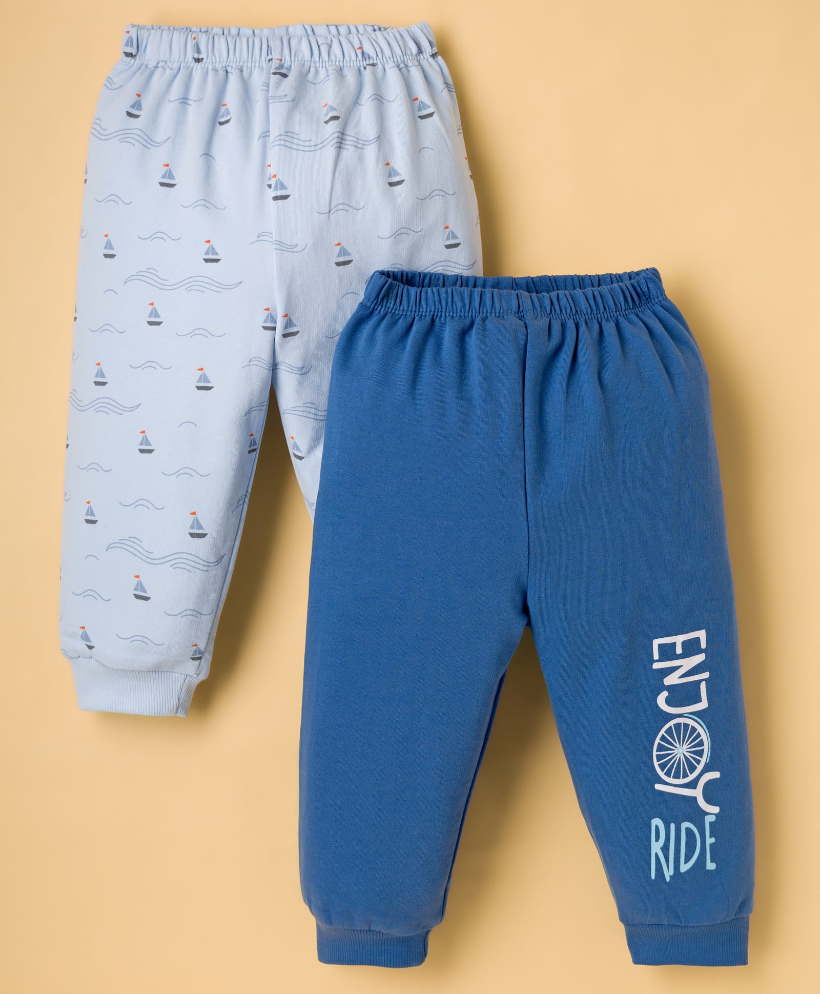Tango Looper Knit Full Length Lounge Pant With Text Print Pack Of 2 - Blue-image-41