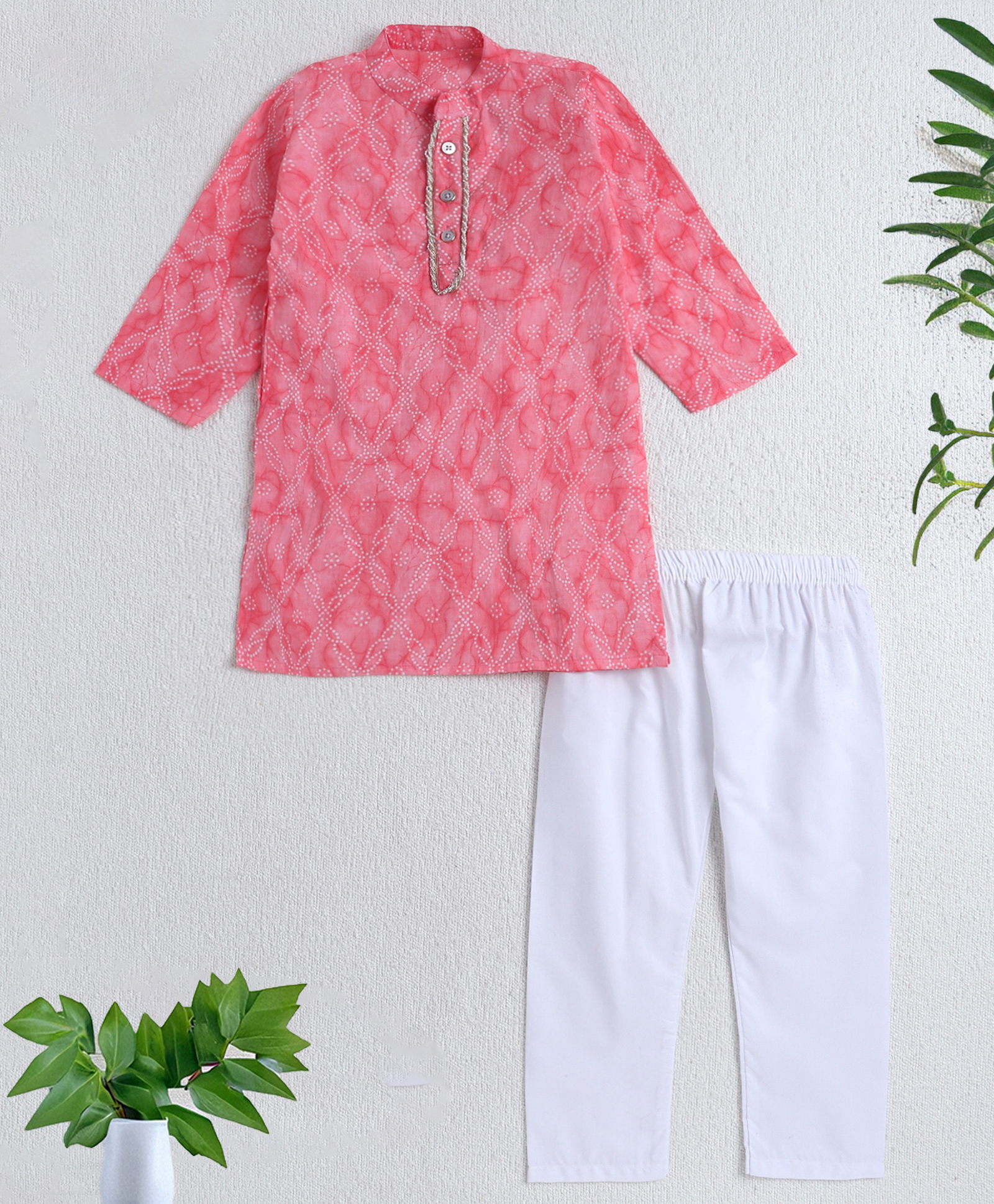 The Magic Wand Cotton Woven Full Sleeves Floral Printed Sequins & Beads Embellished Kurta With Pyjama Set - Pink-picture-19