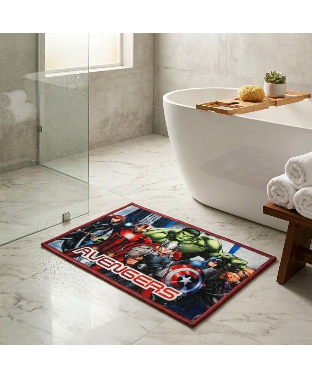 Athom Living MarvelAvenger Team Theamed Multicolor Kids Nylon Doormat, With Latex Backing, Anti-Skid Doormat, 37 x 57 cm, Pack of 1-picture-8