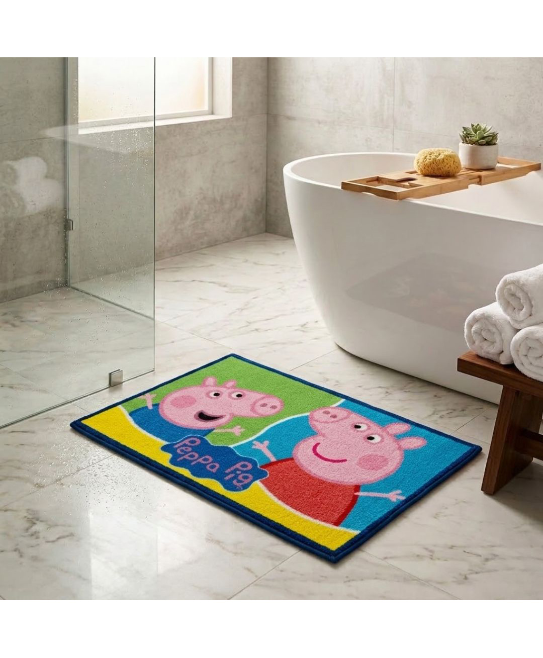 Athom Living Peppa Pig Character Printed Themed Kids Multicolor Premium Nylon Doormat, With Latex Backing, Anti-Skid, 37 x 57 cm, Pack of 1-image-25