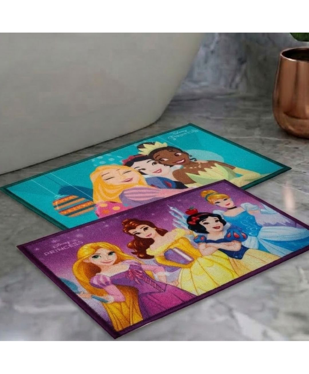 Athom Living Disney Princess Themed Printed Disney Princess Character Printed Multi Colored Kids Premium Nylon Doormat, With Latex Backing, Anti-Skid Doormat, 37 x 57 cm, Pack of 2-image-33