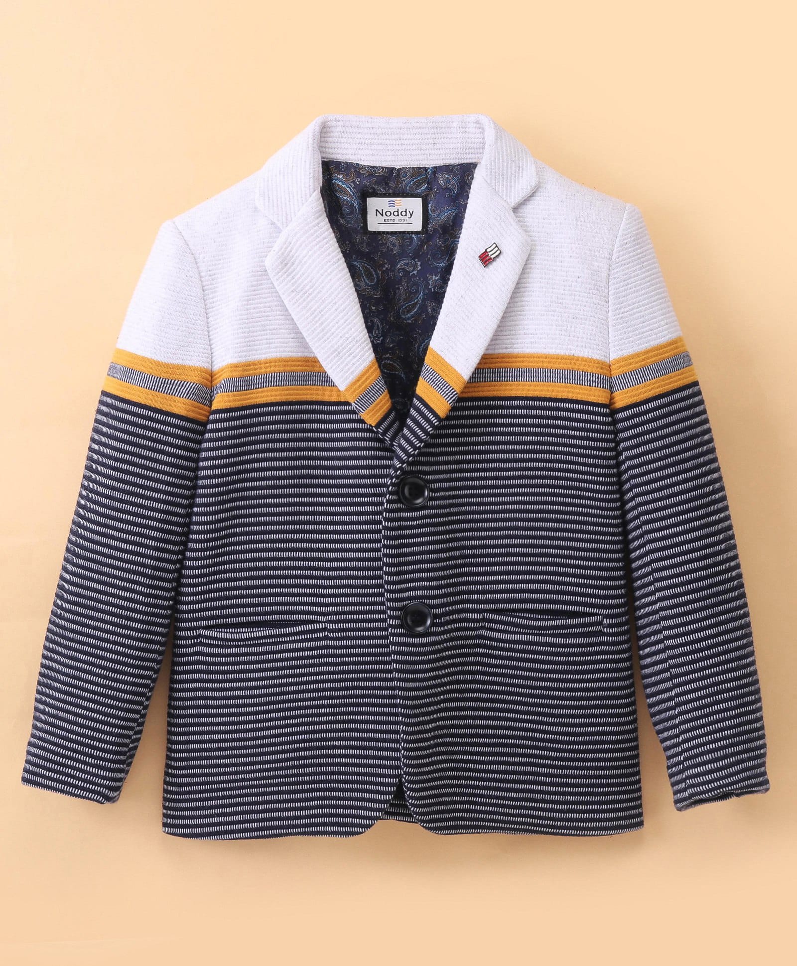 Noddy Full Sleeves Striped Blazer - Navy Blue-picture-20