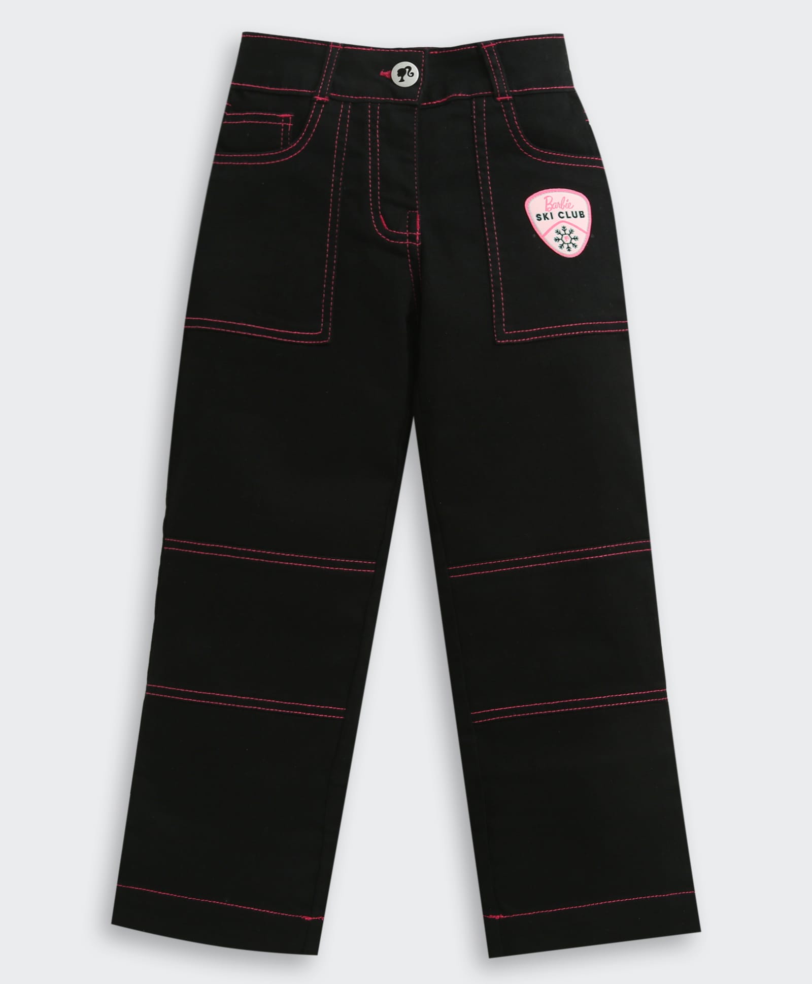 Barbie by Tiny Girl Denim Thread Work Embroidered Jeans - Black-picture-12