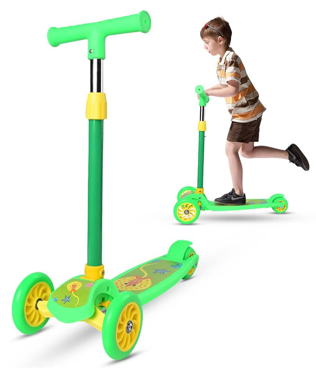 De Jure Fitness 3 Wheel Foldable Kids Scooter | 4 Level Adjustable | Non-Slip Wide Deck| 50 Kg Capacity| Lean to Steer Mechanism| Foot Brake| Easy Fold Design | No Assembly-image-40