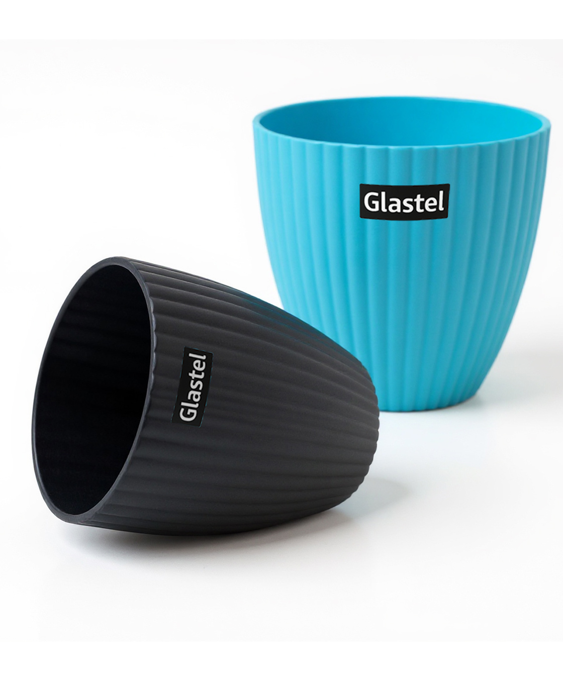 glastel flower planter pot best for terrace/balcony/home/office decor pearl - set of 2