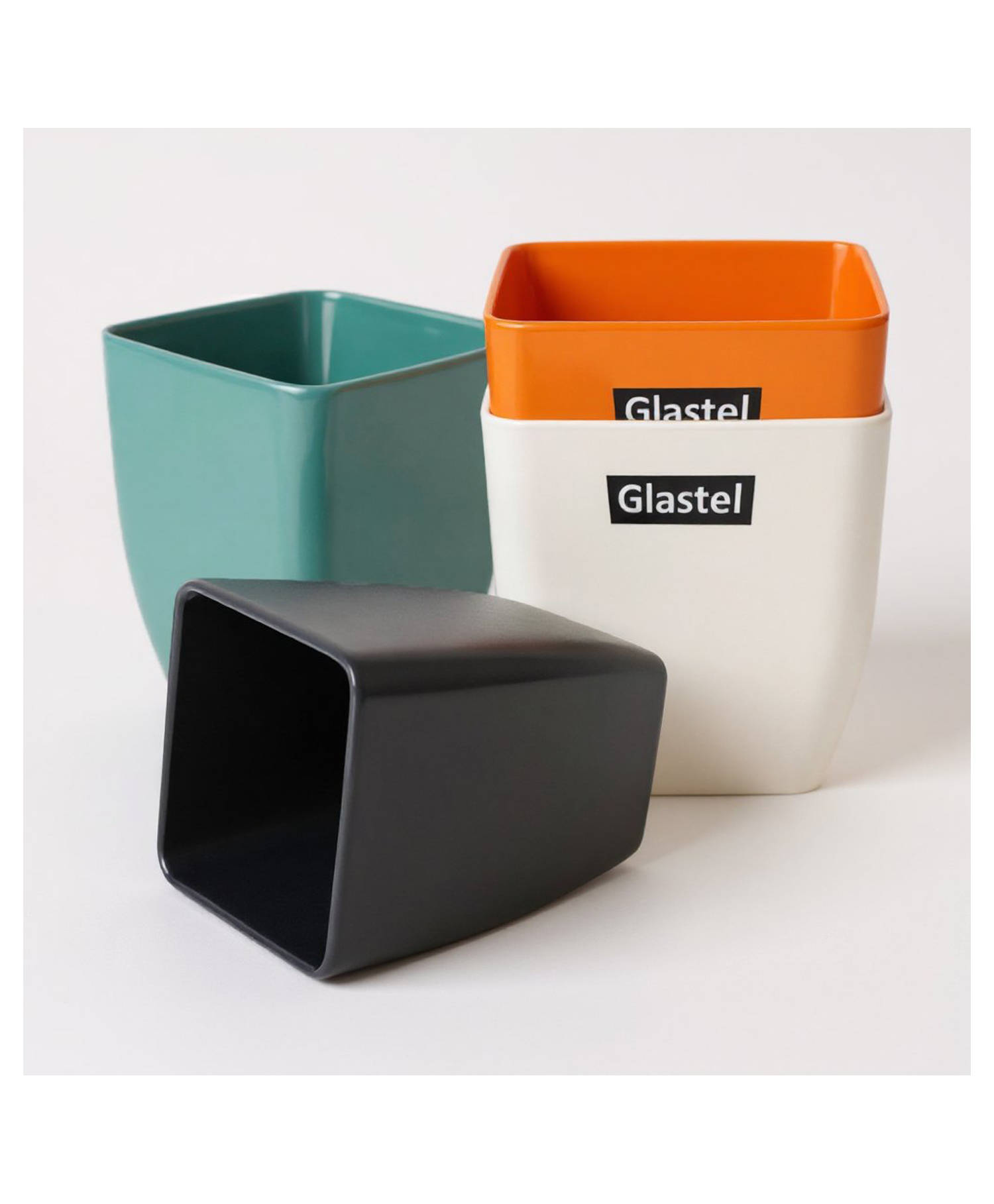 Glastel Flower Planter Pot Best for Terrace/Balcony/Home/Office Decor square - Set of 4-image-13