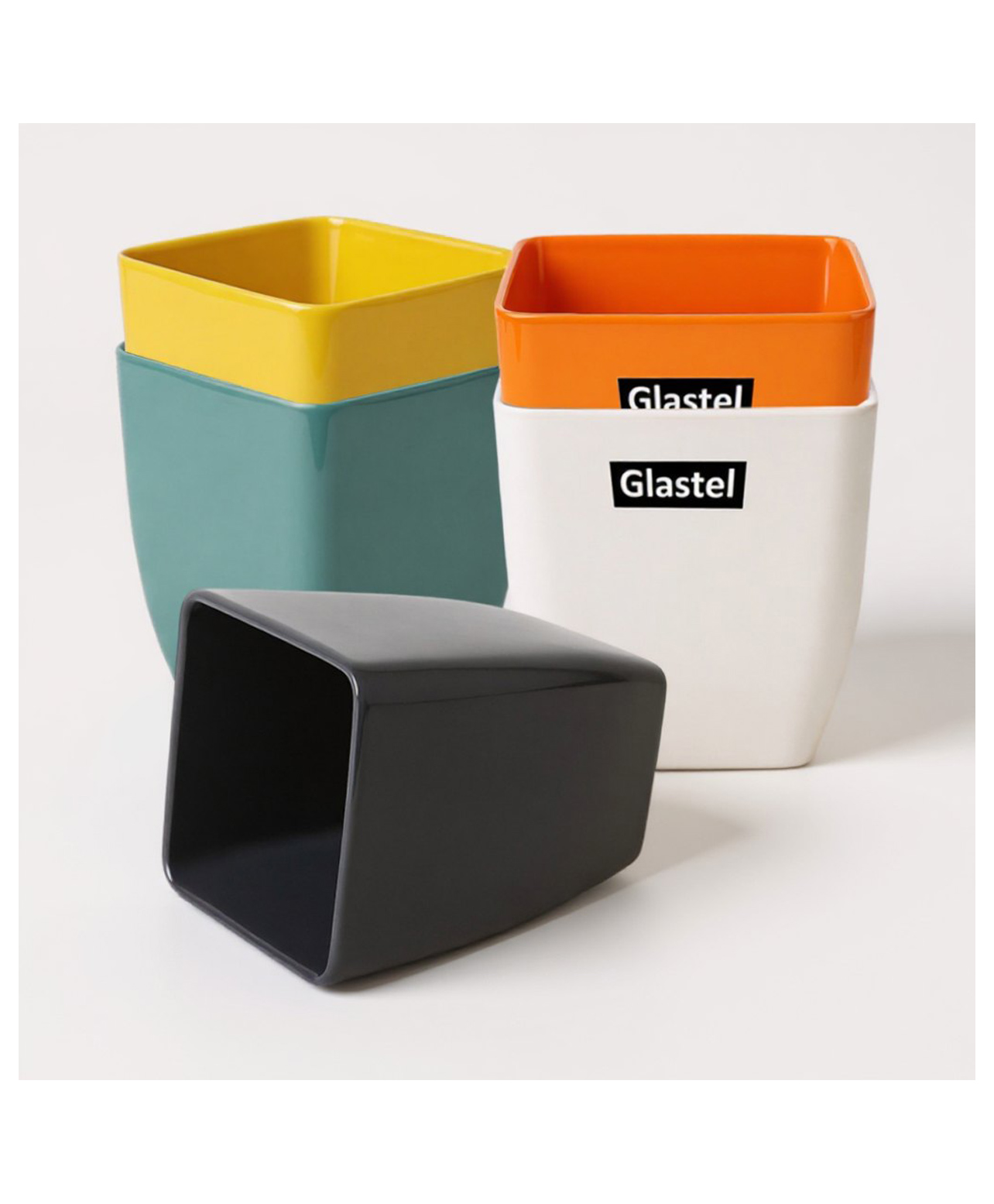 Glastel Flower Planter Pot Best for Terrace/Balcony/Home/Office Decor square- Set of 5-image-4
