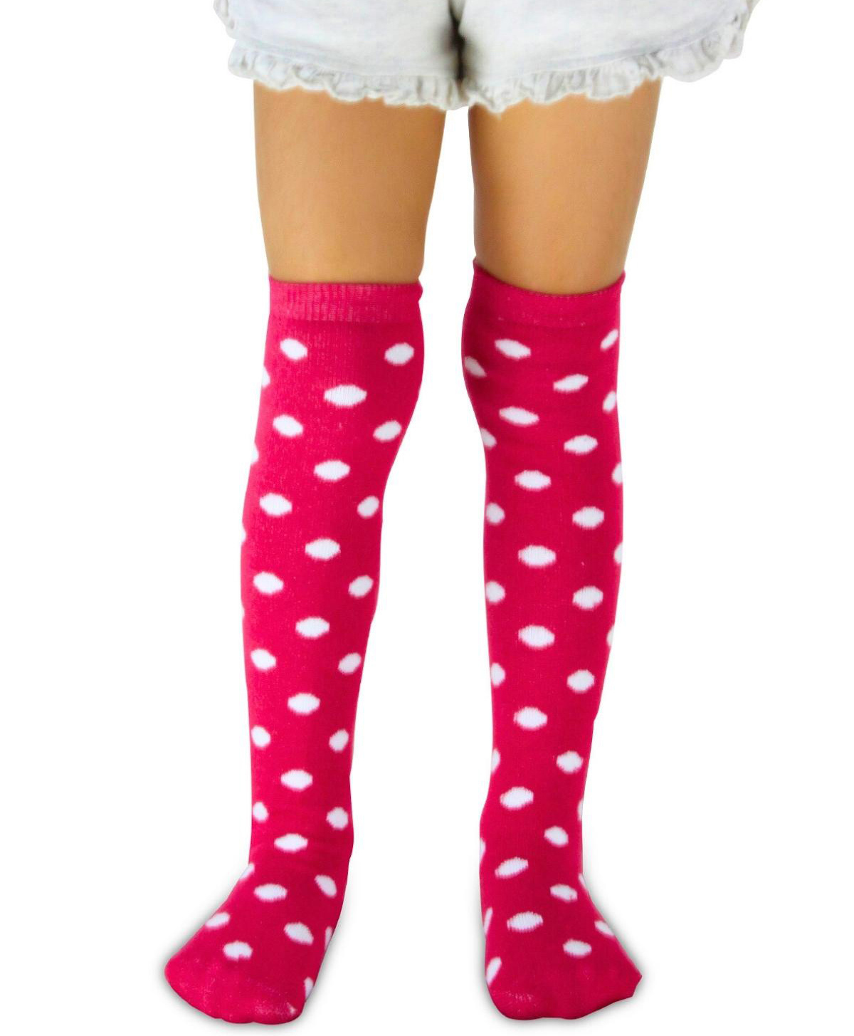 Neska Moda Cotton Elastane Polka Dots Designed Socks - Rani Pink-image-5