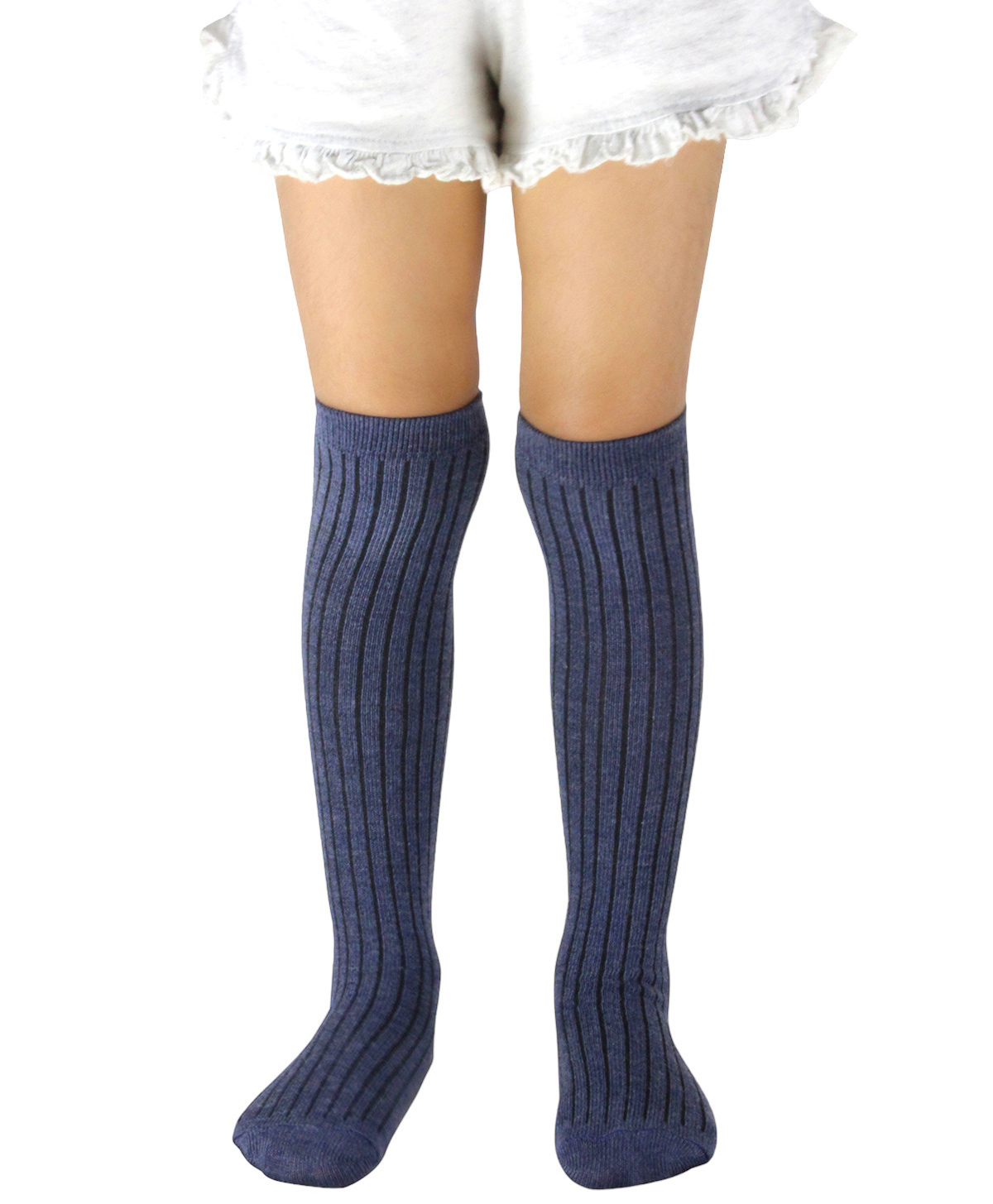 Neska Moda Striped Knee High Socks - Navy Blue-picture-12