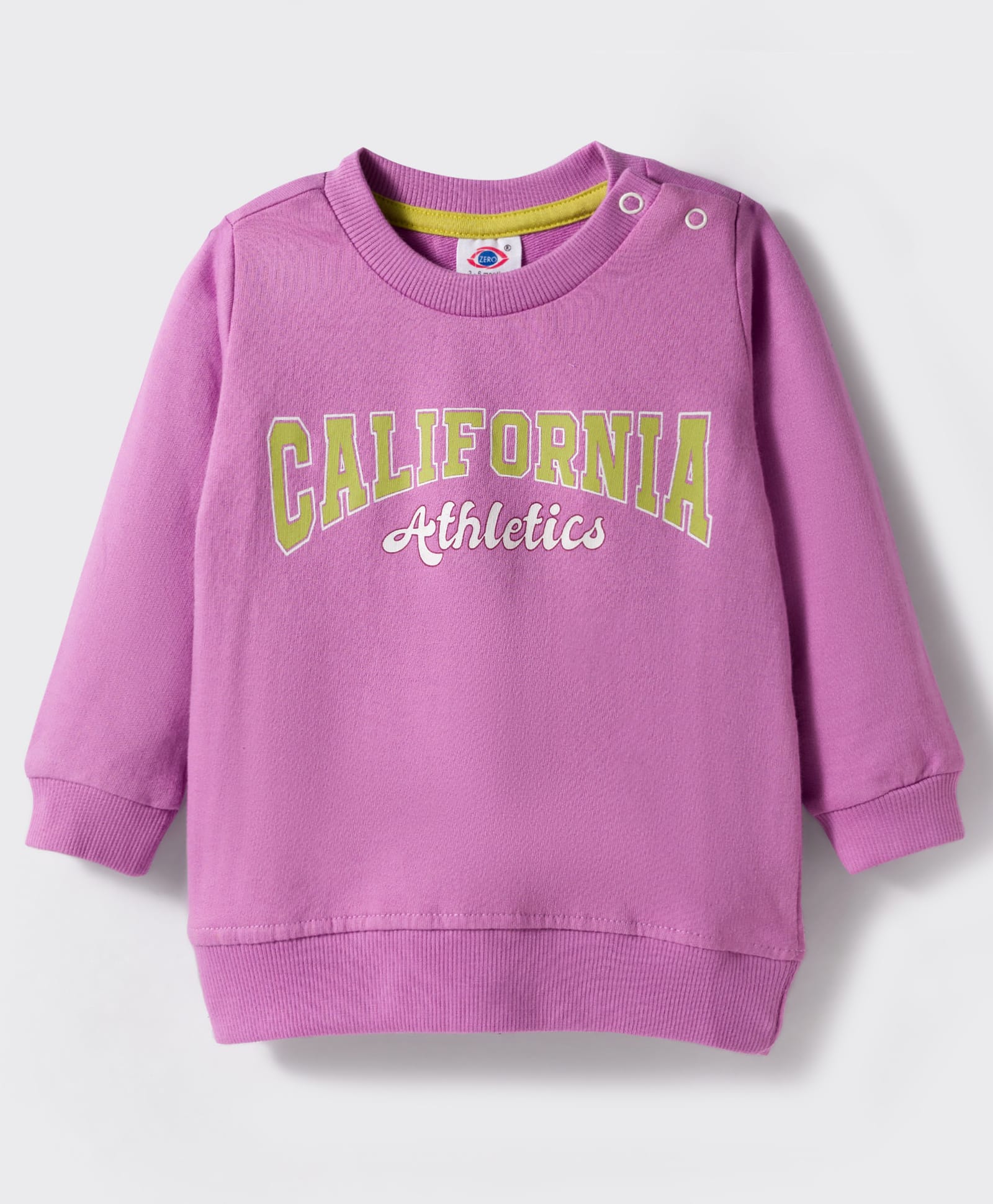 Zero Looper Knit Full Sleeves T-Shirt with California Text Print - Plum-image-22
