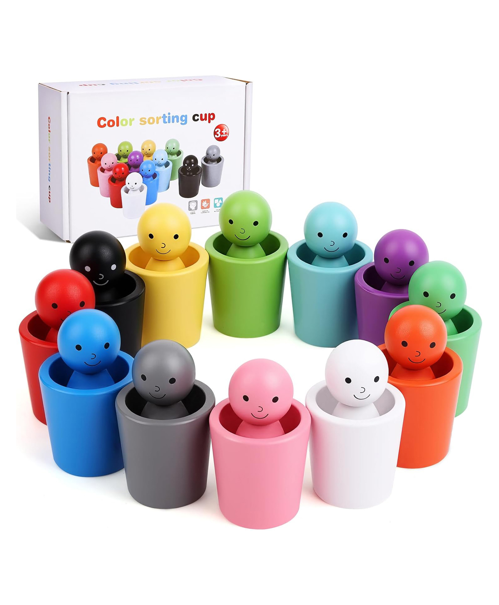 Kidology Color Sorting Cups Toy - Multicolour
