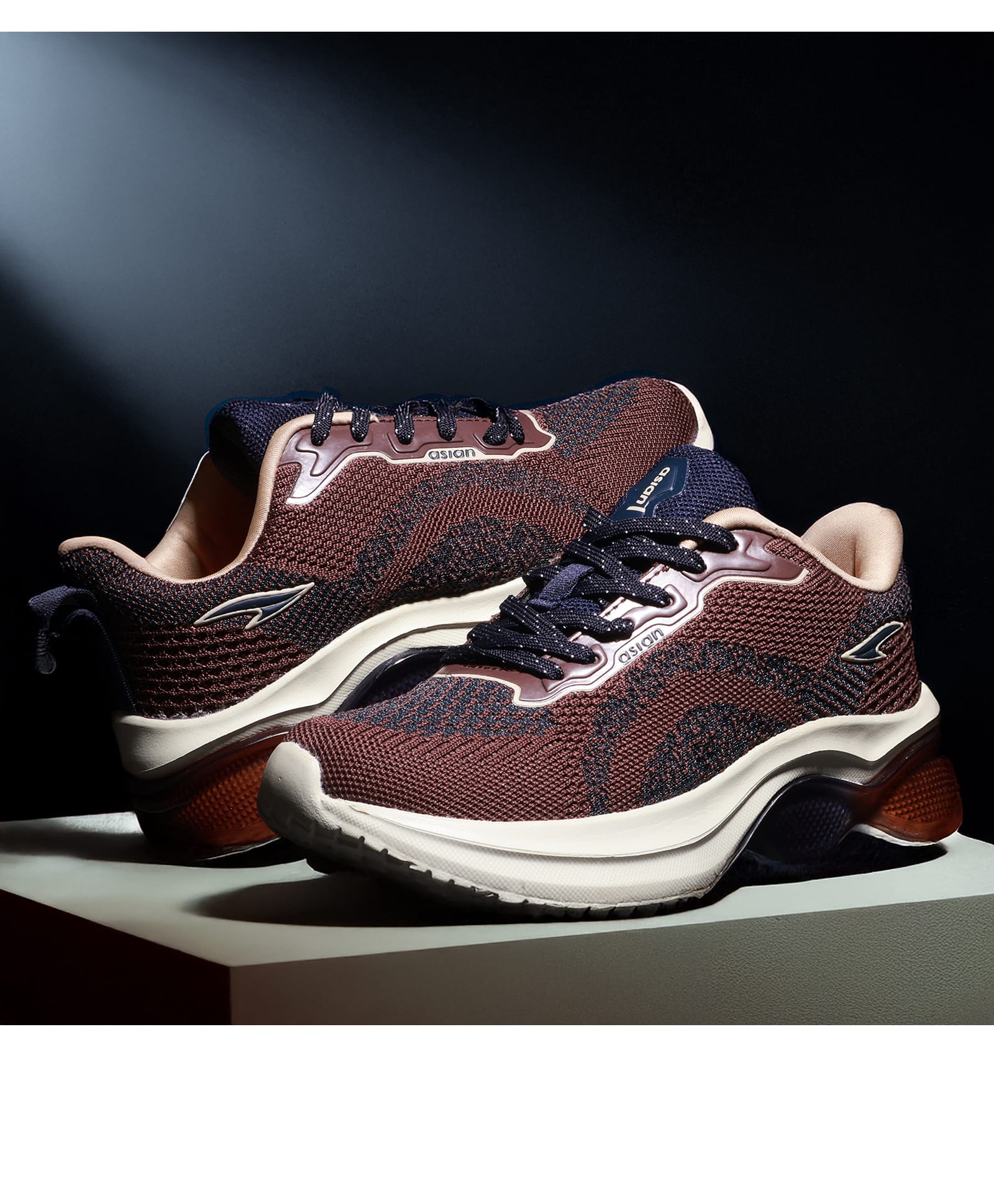 asian Mesh Detailed Yodha 08 Lace Up Shoes - Brown & Beige-picture-28