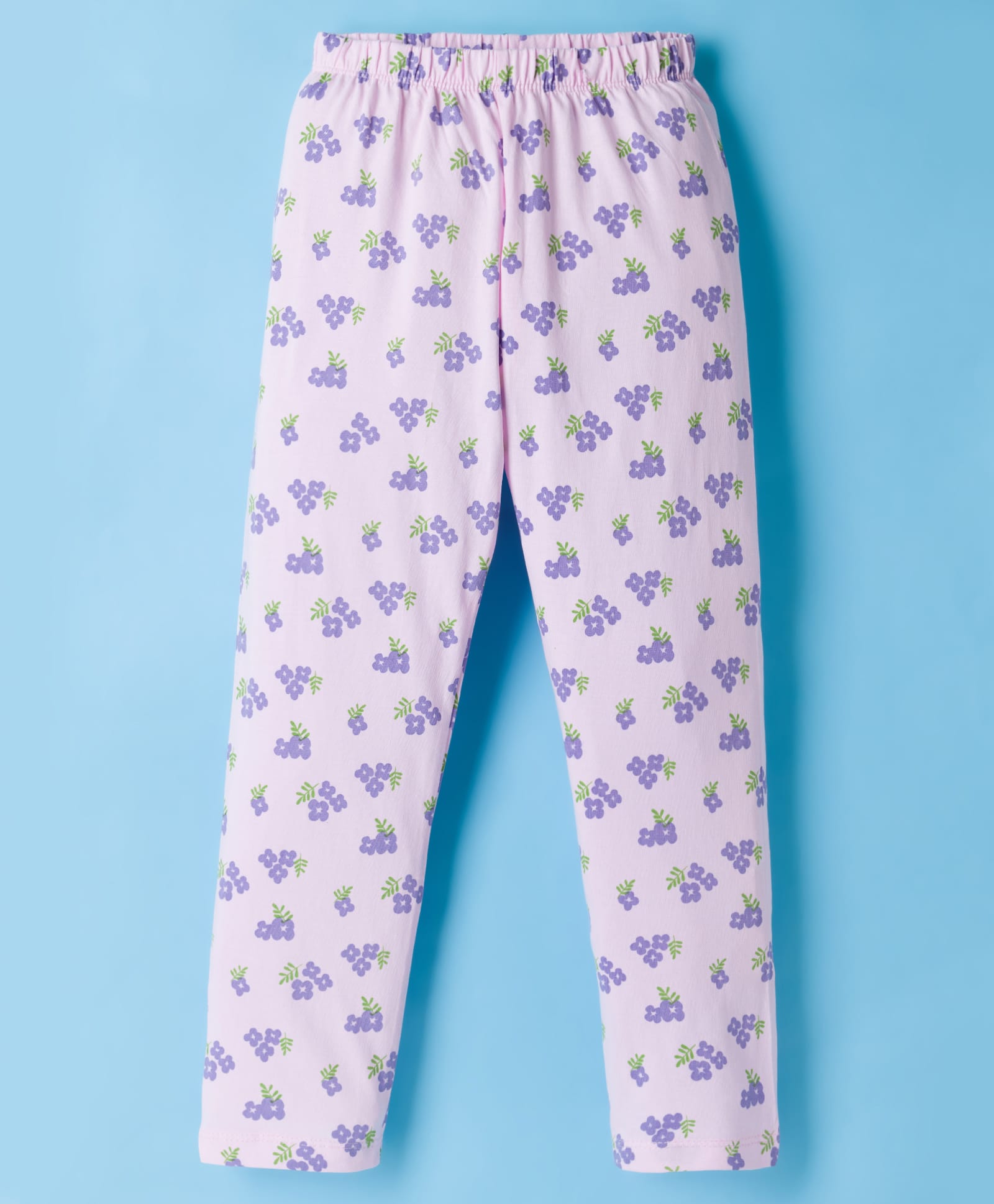 Tango Single Jersey Knit Full Length Lounge Pant with Floral Print - Pink-picture-15