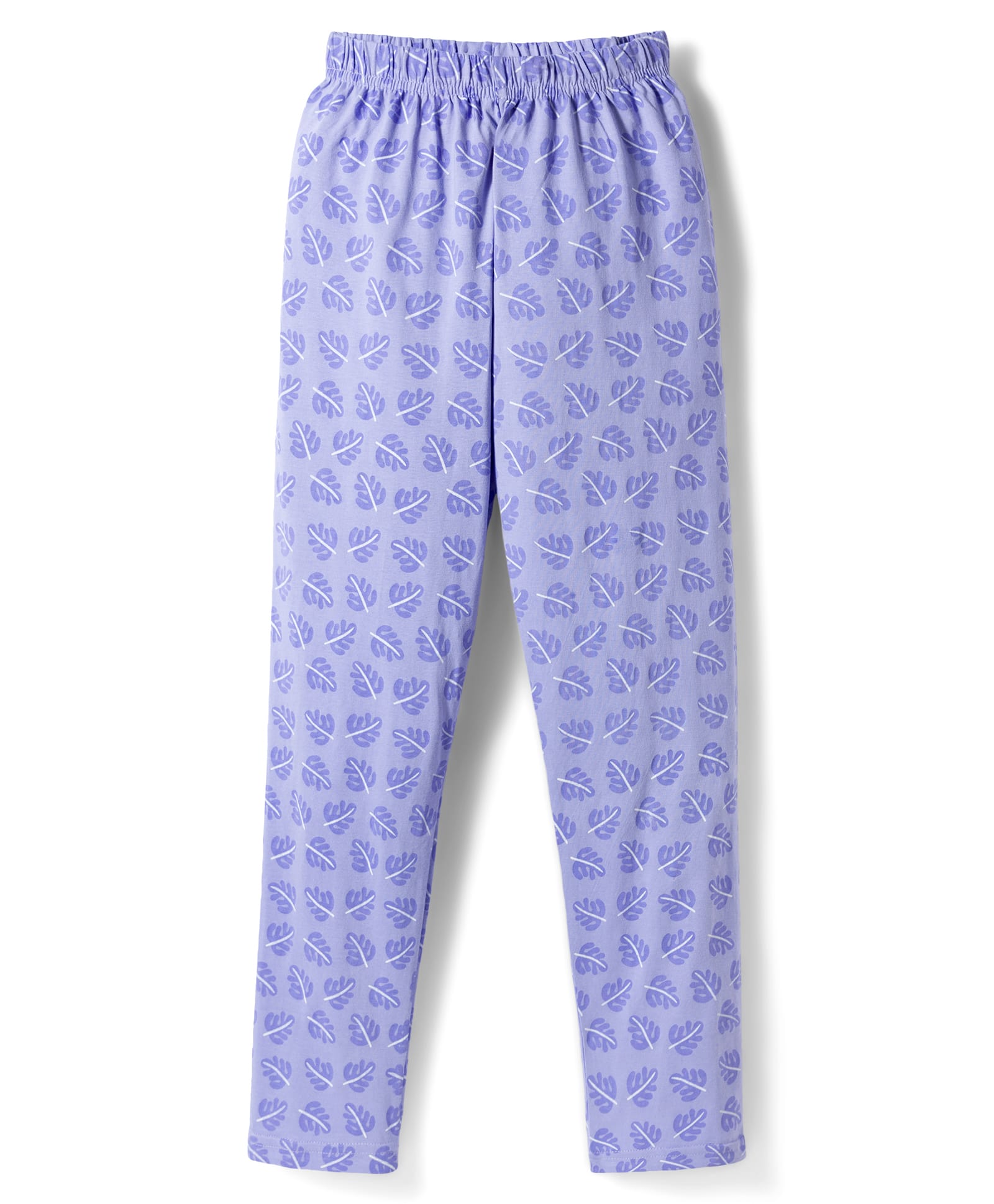 Tango Single Jersey Knit Full Length Lounge Pant with Leaf Print - Blue-image-46