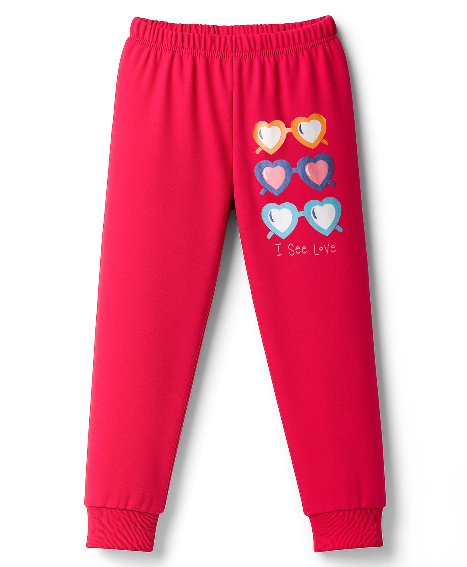 Tango Looper Knit Full Length Lounge Pant With Heart Print - Red-image-15