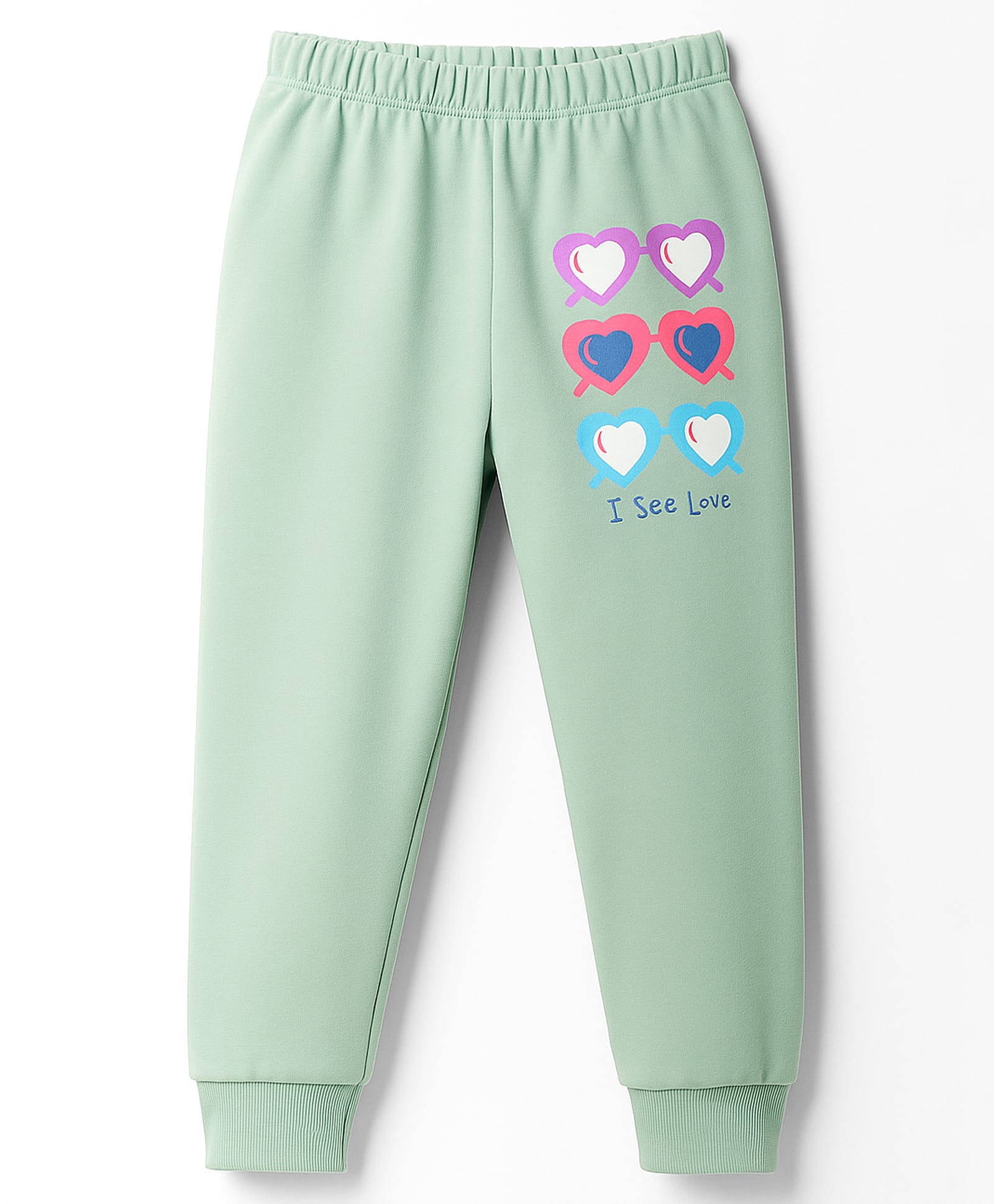 Tango Looper Knit Full Length Lounge Pant With Heart Print - Sea Green-picture-19