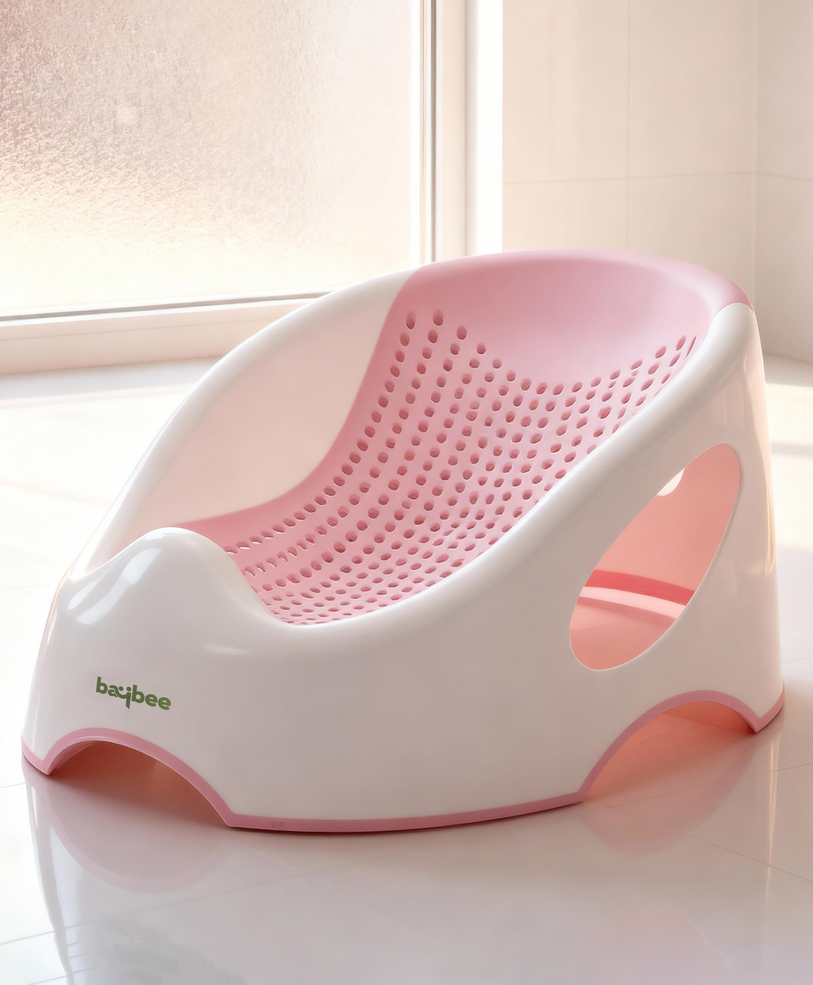 BAYBEE Lilora 4 in 1 Baby Bath tub Seat for Babies | Portable Baby Bather for New Born | Non-Slip Adjustable Baby Bathing Tub | Multi-Purpose Kids Bathtub for 0 to 6 Months | Infant Bath Seat (Pink)-picture-11