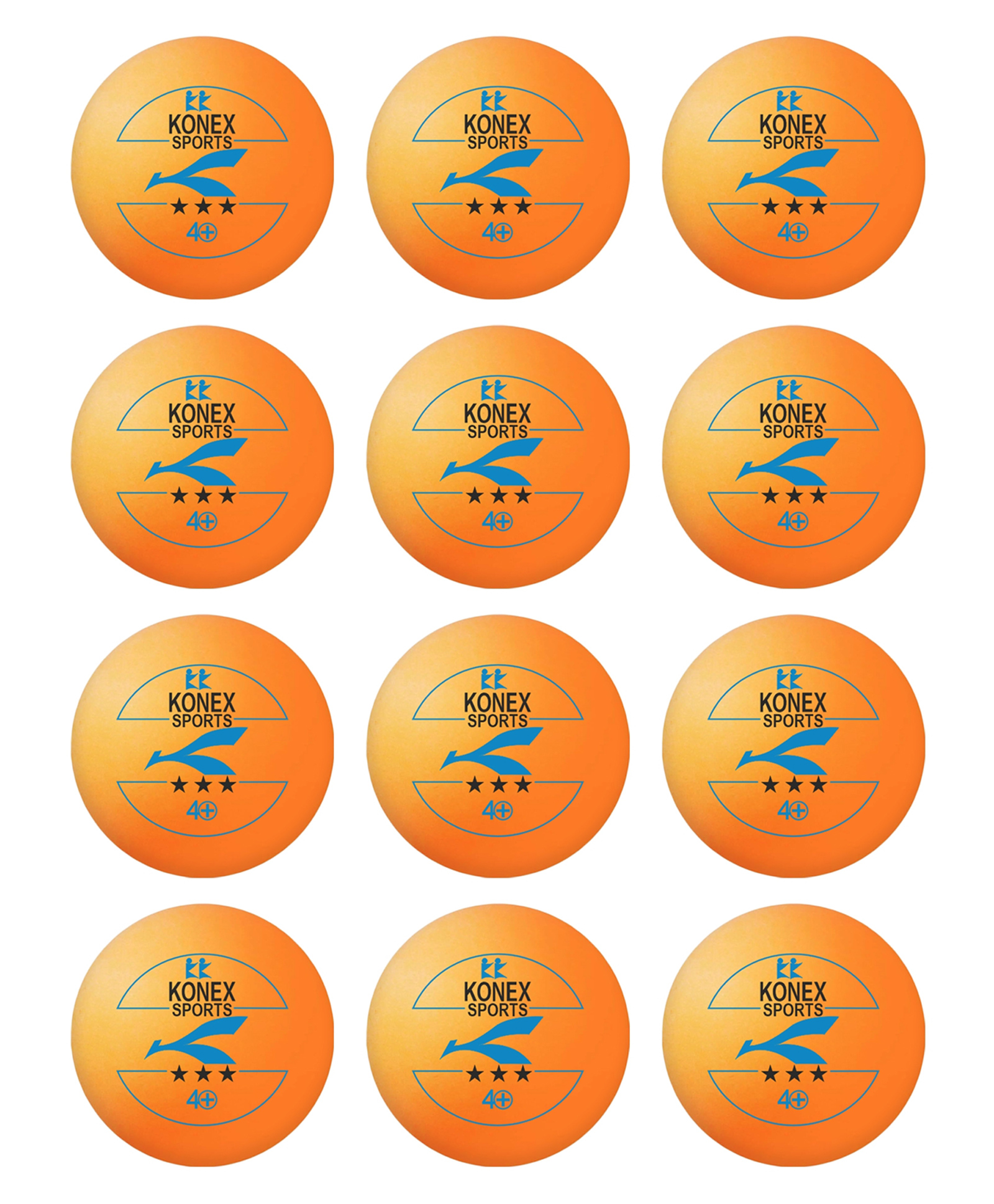 KONEX 40+ Plastic Table Tennis Balls Pack of 12 | High Performance