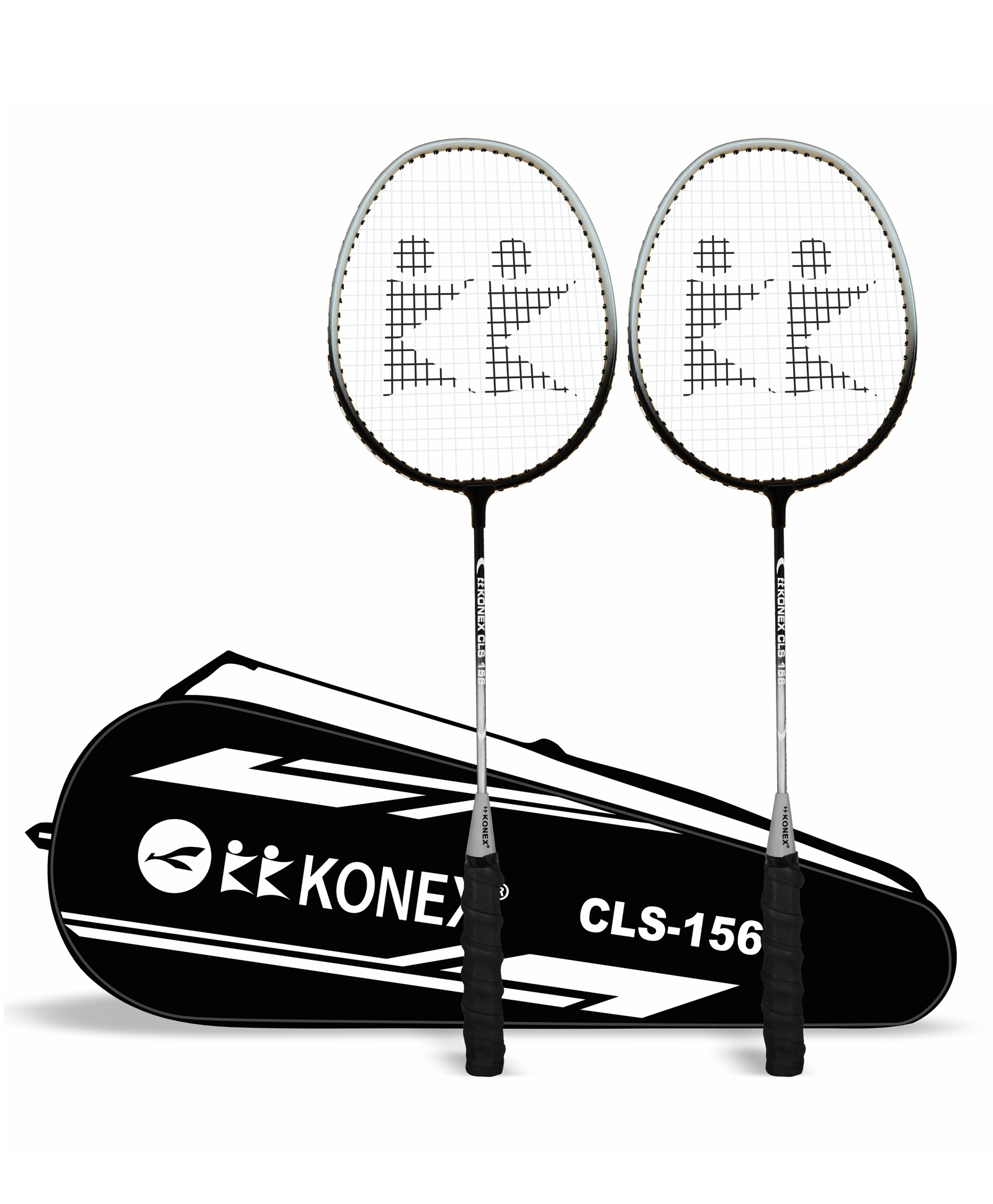 Konex Lightweight Aluminium Badminton Racquet for Beginners & Intermediates | Durable Frame with Full Cover Bag Pack of 2 - Black-image-5